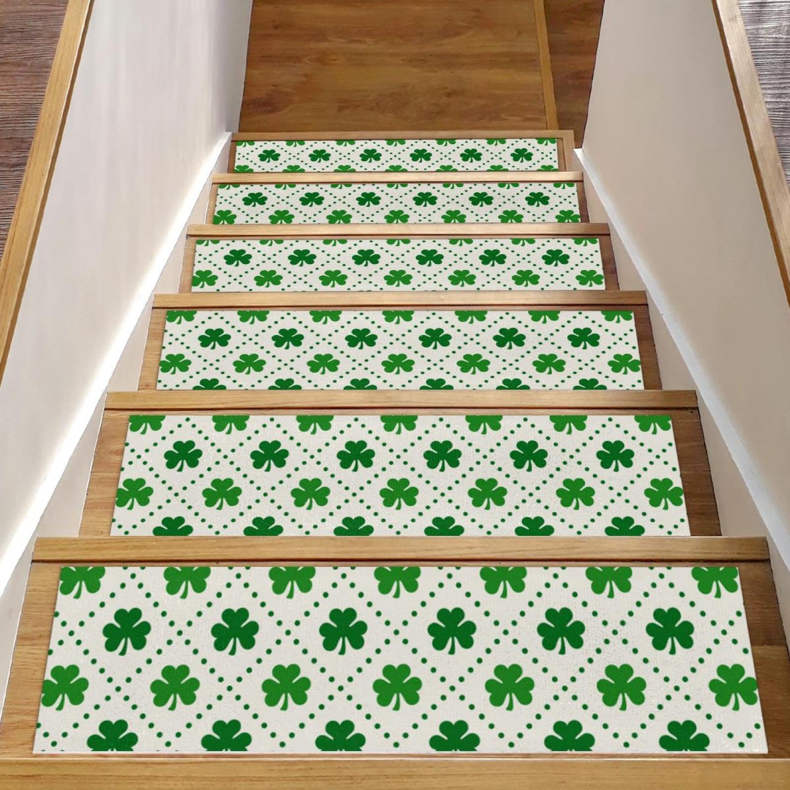 Alfombrillas para escaleras de interior juego de 15 alfombras de trébol para proteger niños