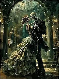 NEGEKFKX Skull Paint by Numbers Kit for Adults Beginner,Skeleton Easy Adult Paint by Number Kits on Canvas DIY Painting for Beginners Art by Numbers for Home Wall Decor 16x20 Inch