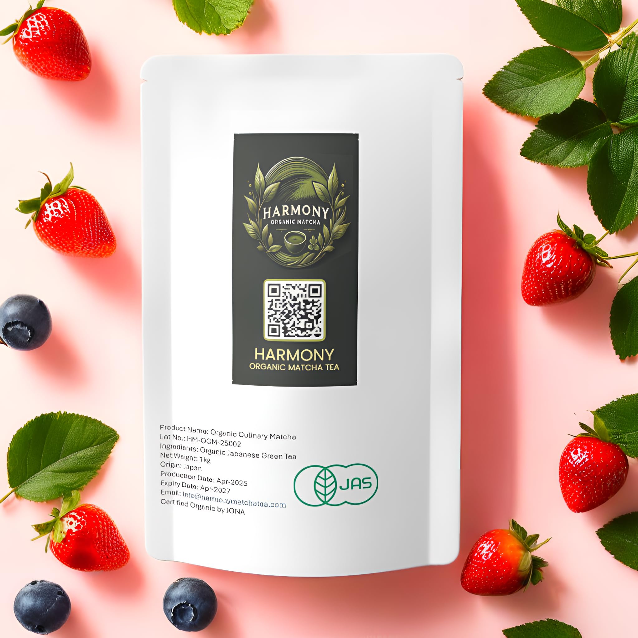 Organic Japanese Matcha Tea Premium Culinary Grade 1000g Bulk Pouch - 2nd Harvest Grade - USDA JAS Organic