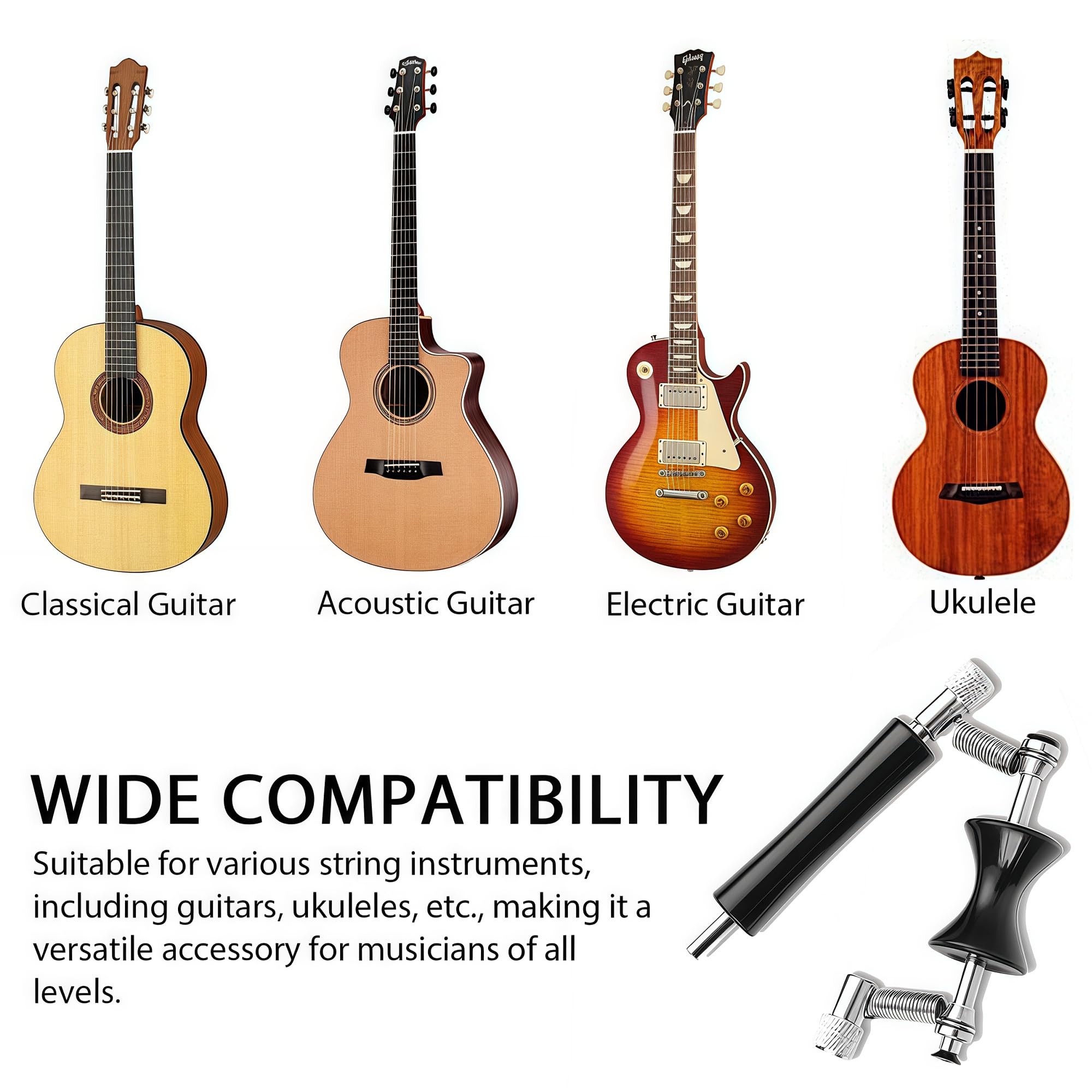 Musiin Rolling Capo for Guitar, Rolling Capo, Sliding Capo, Adjustable Capo - Image 3