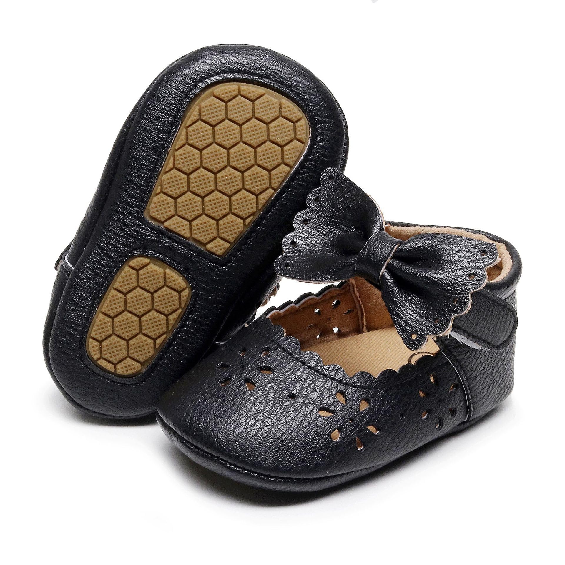 Zapatos de princesa con lazo de encaje para bebé, suela suave, zapatos de cuna para recién nacidos, bebés y niños pequeños (0-12 meses) — view 5