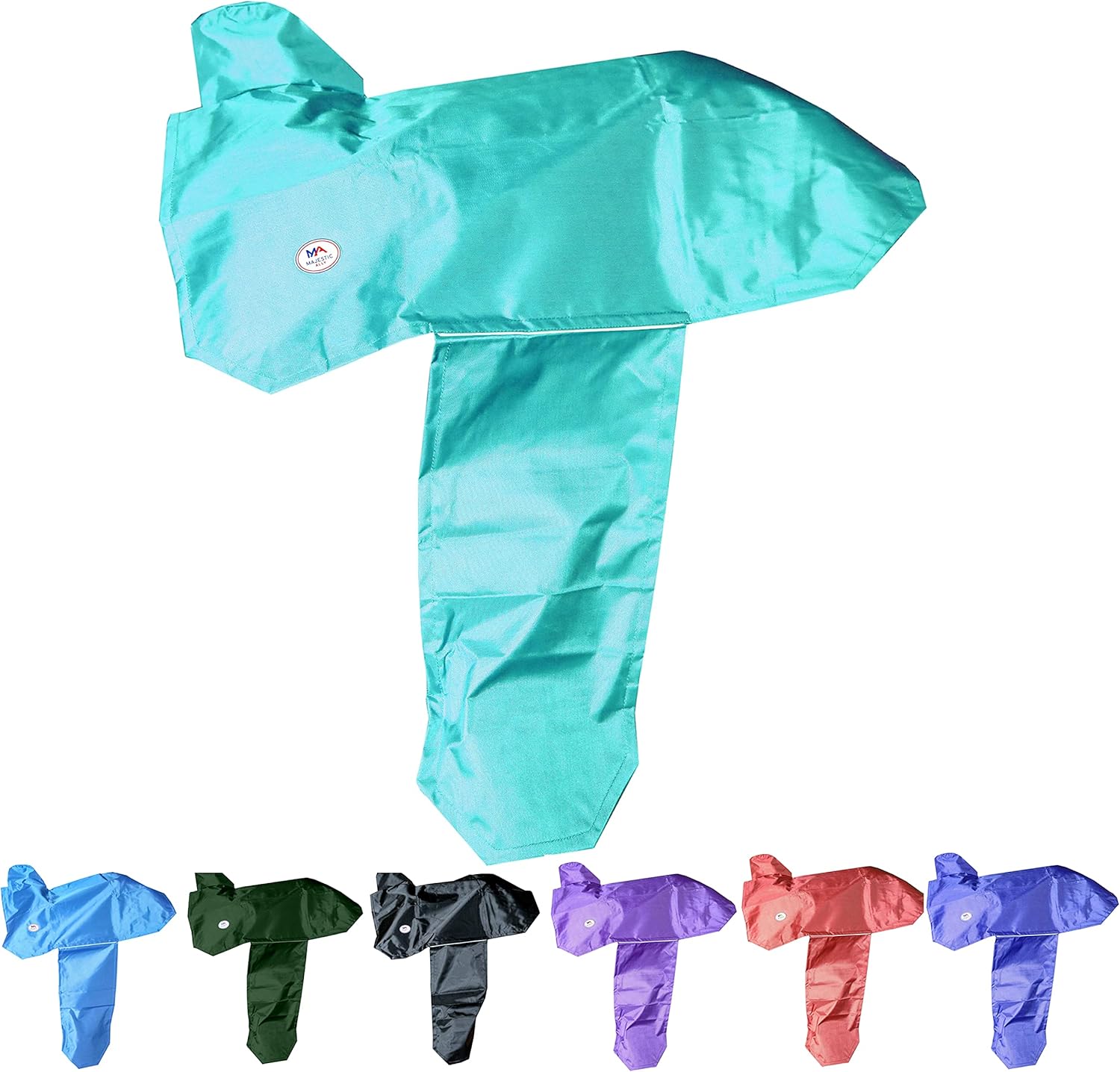 Majestic Ally 1000D Waterproof Reflective Western Saddle Cover - Elastic Straps to Securely Attach Each Corners and Fenders - Fits Most Full-Size Western Saddle - 4 Colors Available (Turquoise)