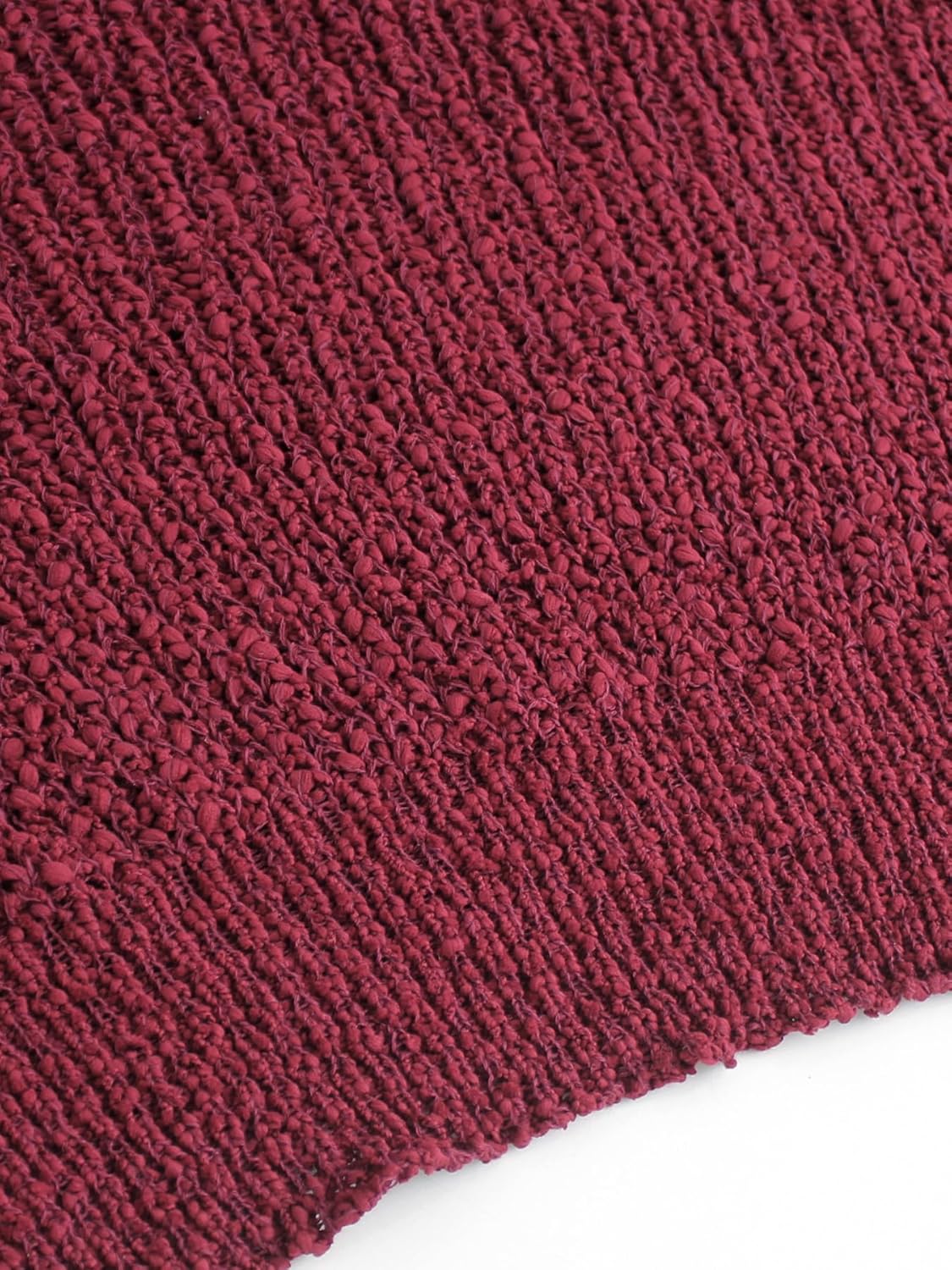 Chvity Women's Slouchy Off The Shoulder Knit V Neck Sweater Fall Winter Trendy Cozy Pullover Sweaters Wine Red - Image 8