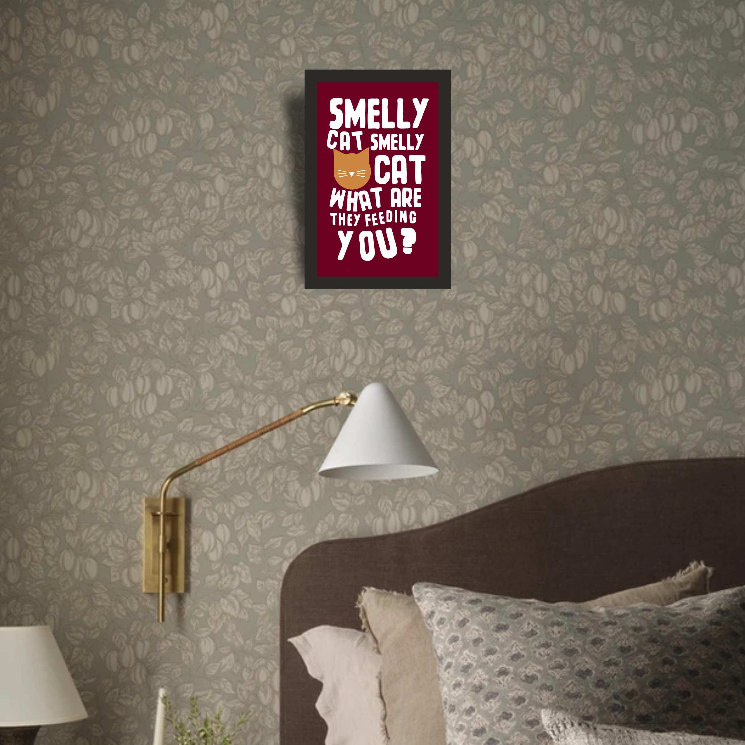 Friends Smelly Cat Maroon Photo Frame A4 Black Wall Art