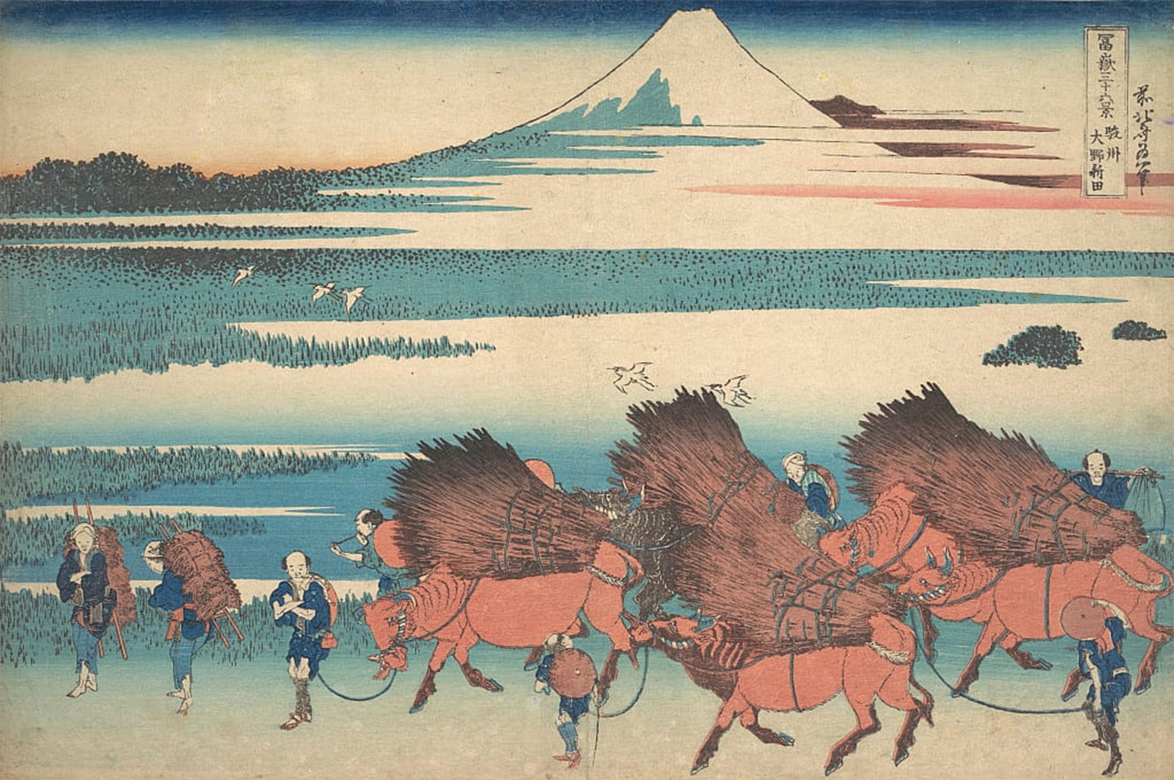 POSTERIIk Famous Animal Posters Vintage Picture the New Fields At Ono in Suruga Province Sunshu Ono Shinden by Katsushika Hokusai Modern Wall Decor for Home Decor 60x90cm