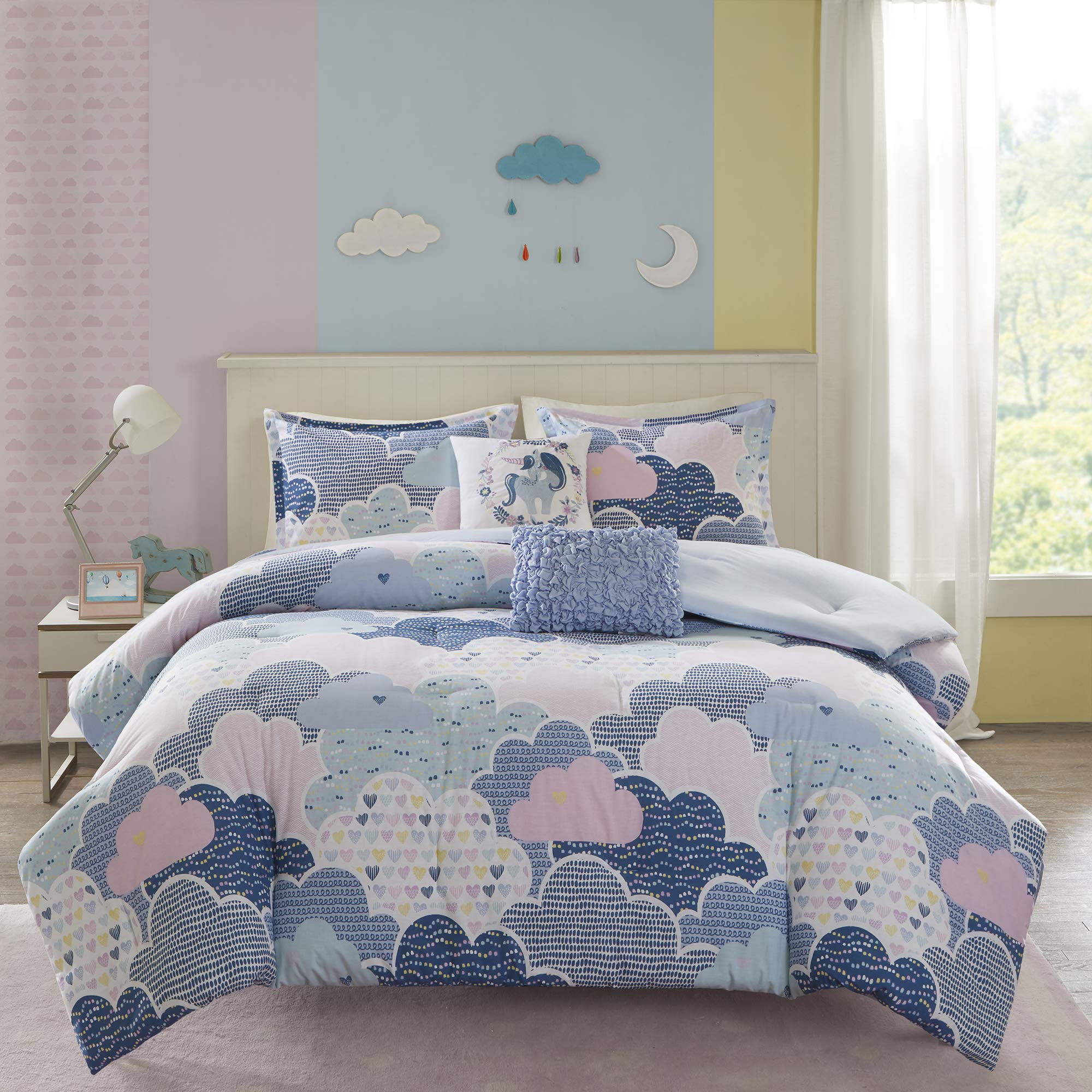 Urban Habitat Kids - Cloud Cotton Printed Duvet Cover Set - Blue - Full/Queen