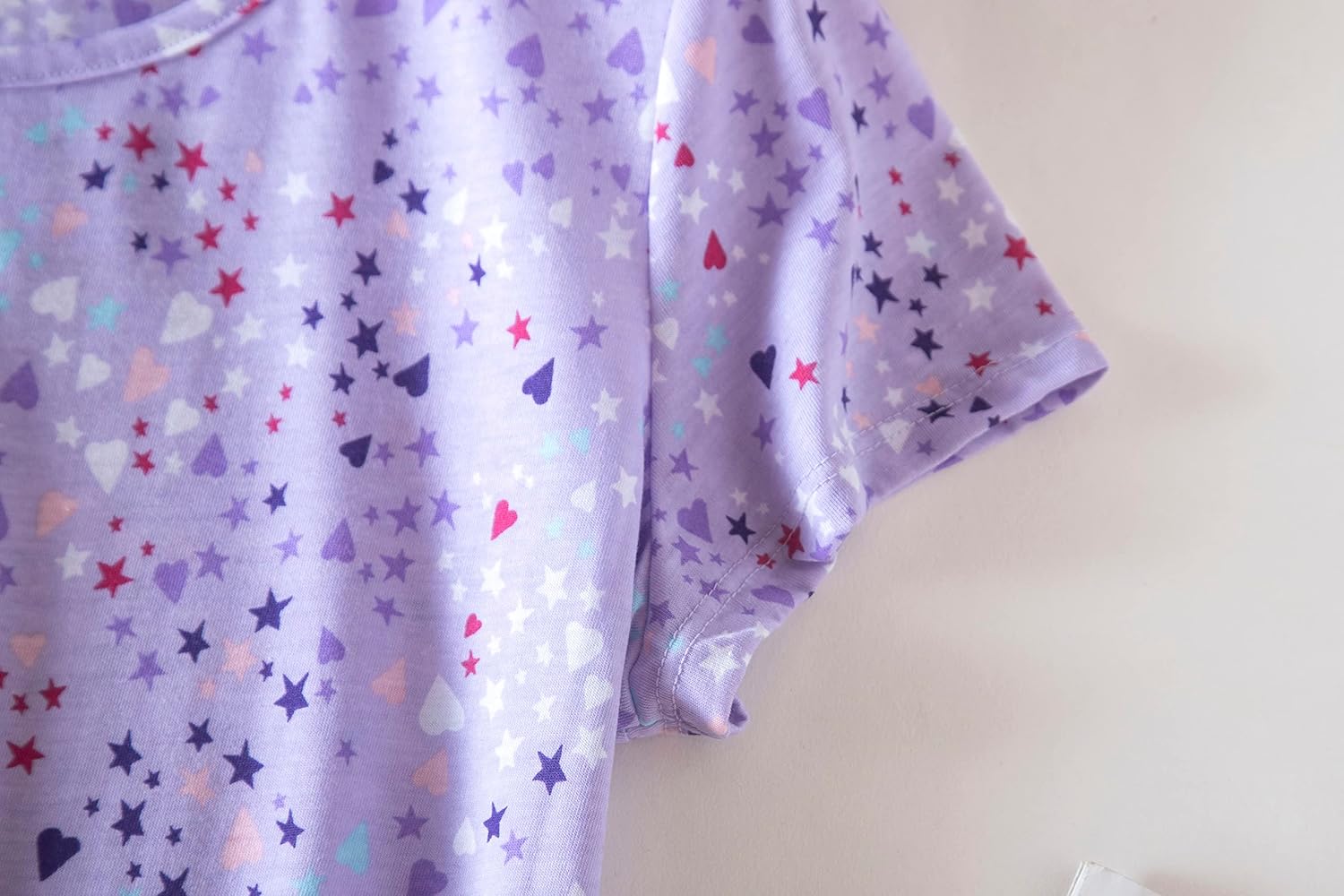 PNAEONG 3 Pack Women's Cotton Nightgown Sleepwear Short Sleeves Shirt Casual Print Sleepdress - Image 5