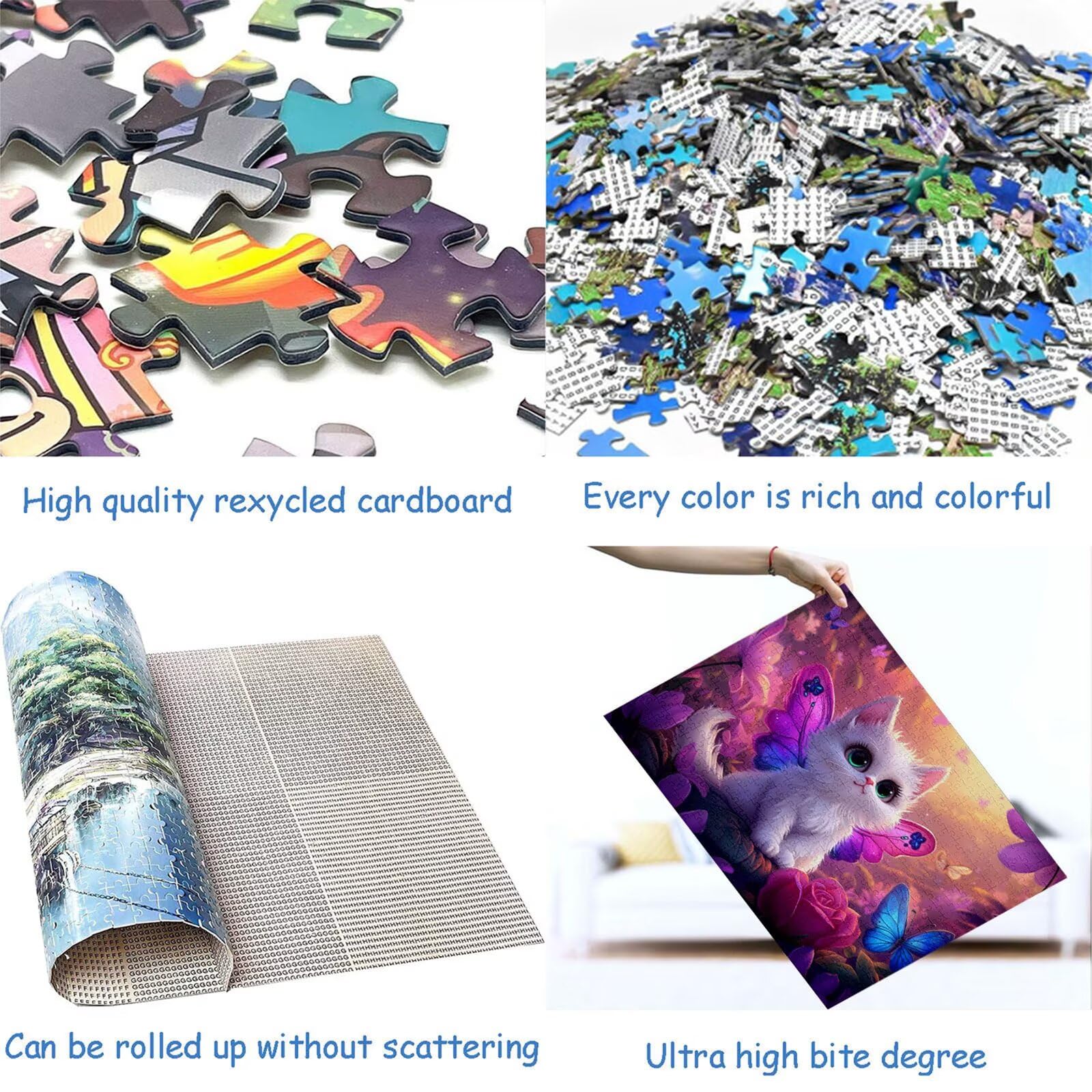 Puzzle 4000 elementów kot puzzle dorosły motyl 141 x 87 cm unikalne rzemiosło klasyczne 3D drewniana układanka do rodzinnych gier biznesowych, układanka zrób to sam do dekoracji ścian domu, prezenty C