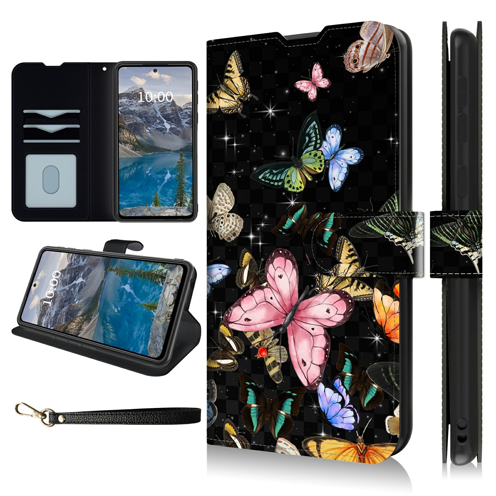Dikoer for OnePlus Nord N30 5G 6.72" Wallet Case with Wrist Strap, Flip Cover with Kickstand Card Slots Double Magnetic Clasp and Shockproof