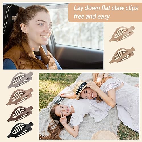 Miniatura 6 de 6 paquetes de pinzas para el cabello, pinzas planas de Concord francés, pinzas curvadas para mujeres y niñas, clips de garra para colocar,