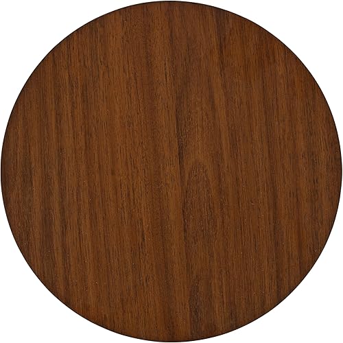 Miniatura 8 de Kate and Laurel Foxford - Moderna mesa redonda escalonada, 12 x 12 x 30 pulgadas, color marrón nogal, soporte circular de dos niveles para plantas