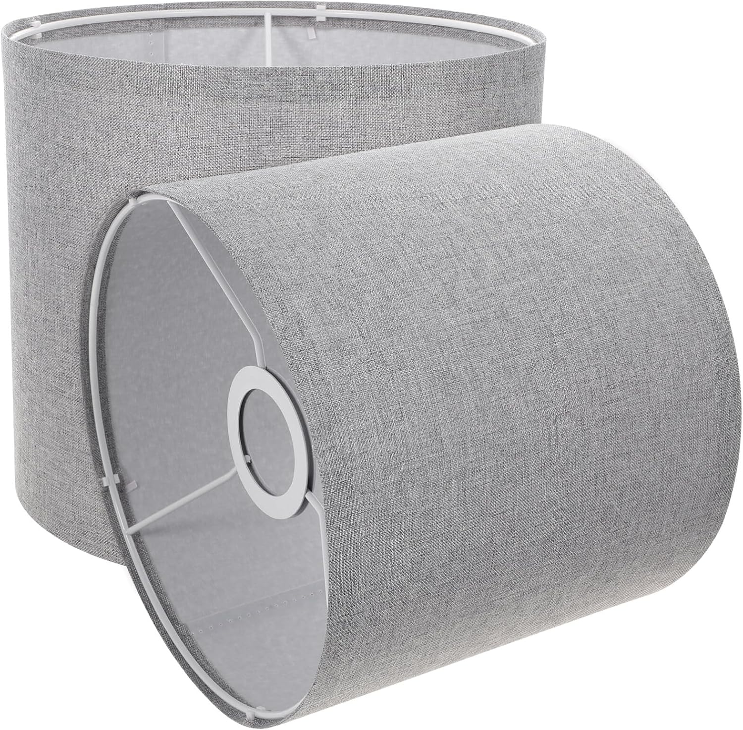 Kichvoe 2pcs Linen Table Lamp Cover Cylinder Lampshade Replacement Easy Assembly Lampshade Clip