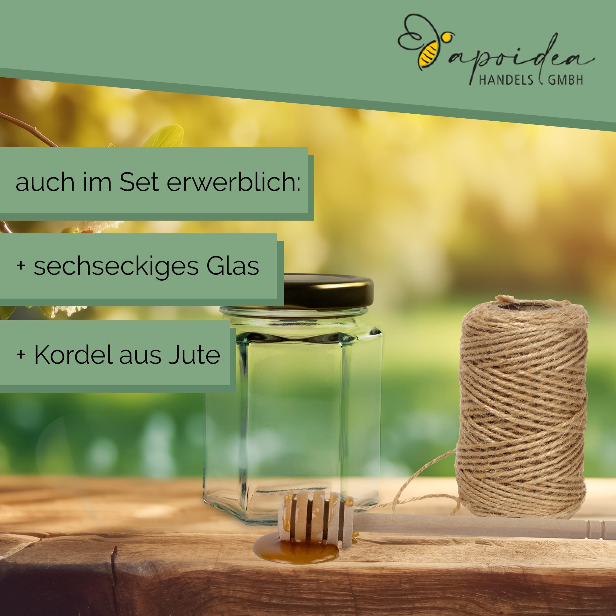 Apoidea – Honiglöffel aus Holz 100 Stück/hochwertiger Honigrührer/Honig Zubehör/Honiglöffel Holz/Honig Löffel/Holzlöffel Honig