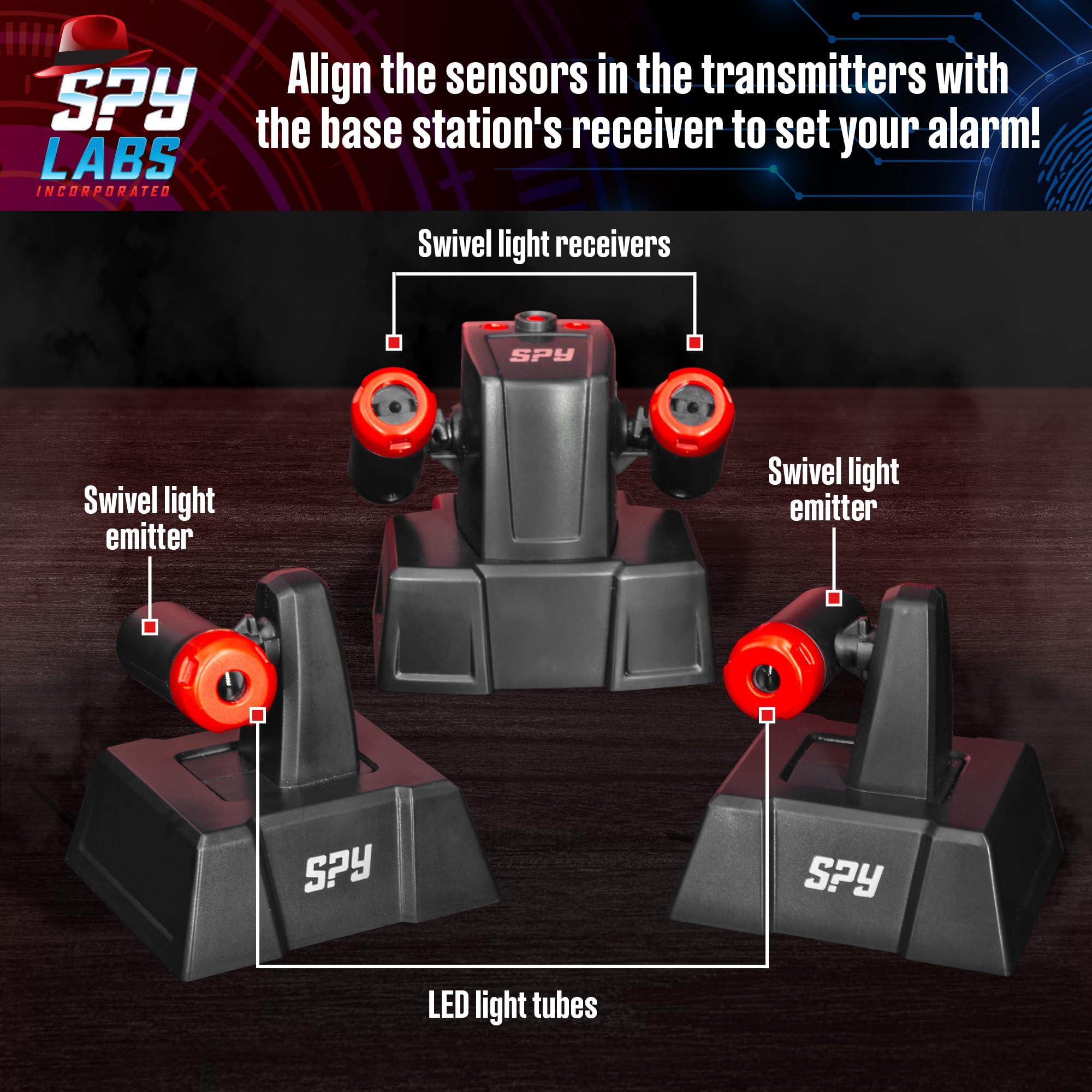 Spy Labs Inc: Alarma invisible Tripwire | Juguete detective para niños y niñas a partir de 8 años | Sistema de seguridad de juguete con haces de luz LED | Herramienta esencial de juego 3