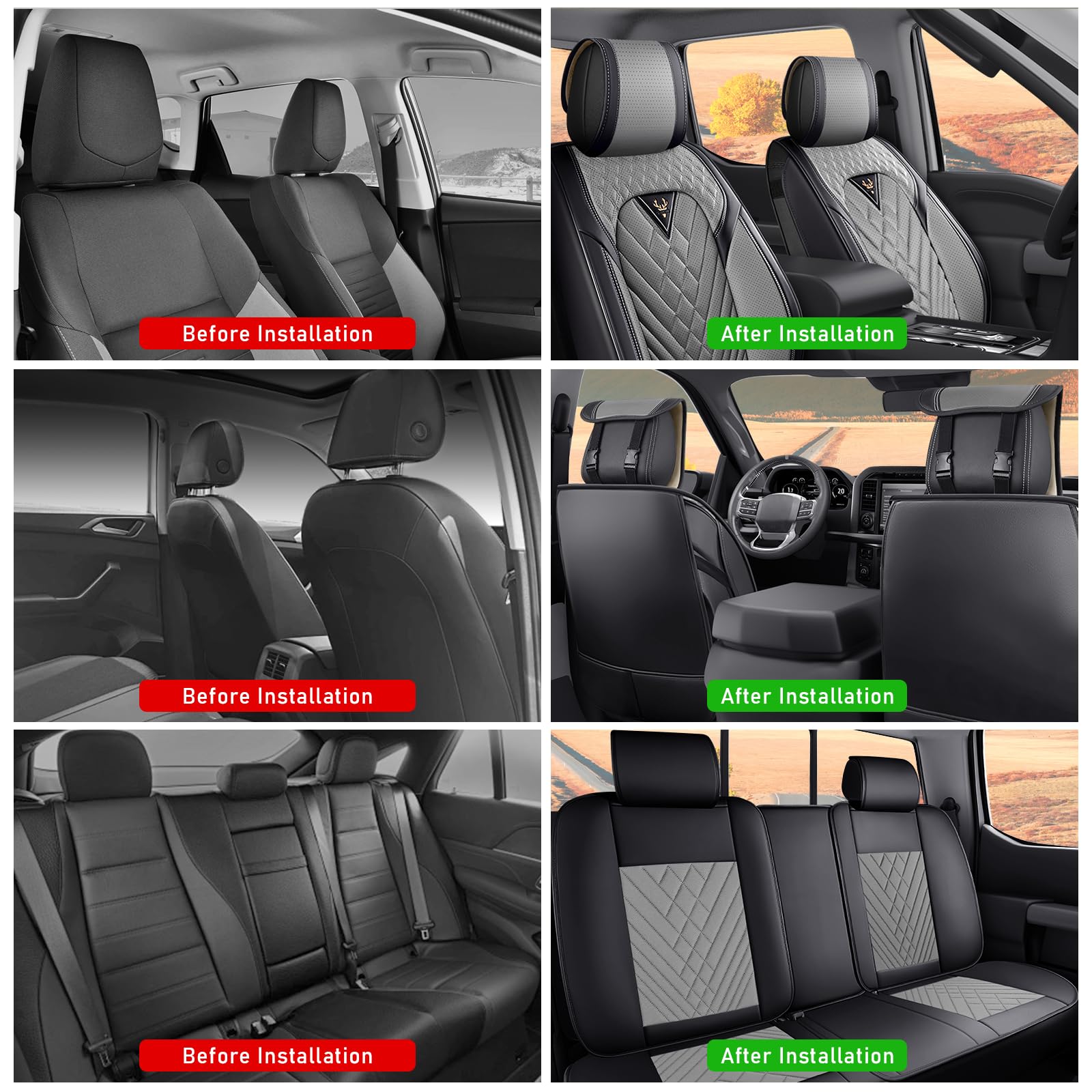 Amazon.com: AFGH Fit for GMC Sierra 1500 Seat Covers 2008-2025, Premium  Leather Waterproof Stain-Resistant Car Seat Cover, Easy Install Clean  (Black Gray/Luxury 5 Seats) : Automotive