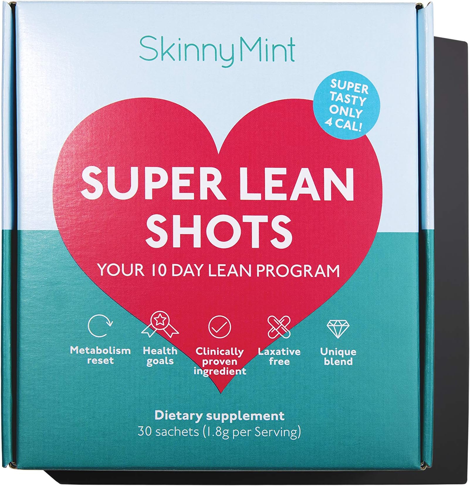 SkinnyMint Super Lean Shots. Glucomannan Appetite Suppressant. All Natural, Vegan Friendly & Gluten Free. 10 Day Program (30 Sticks)