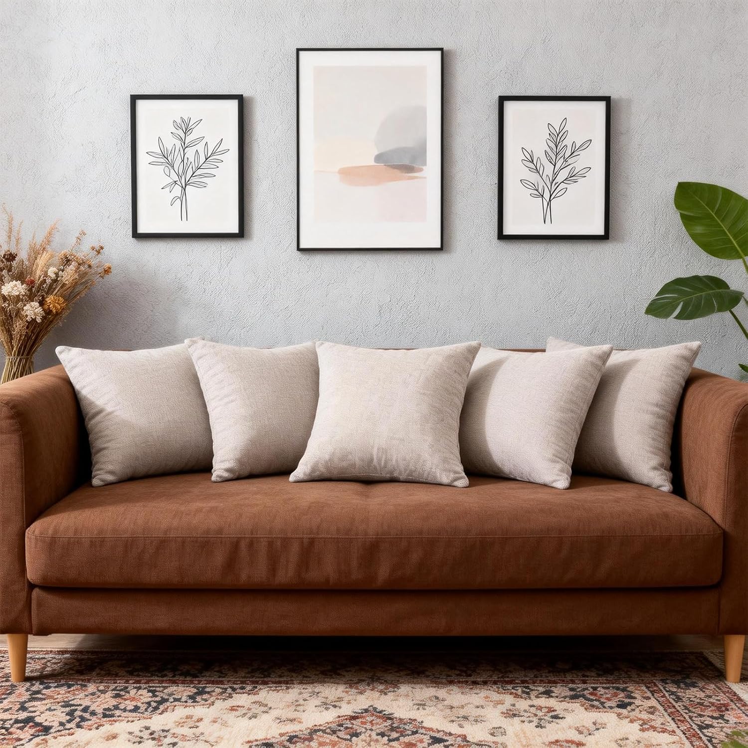 Small Throw Pillow 18x18,Couch Pillows,Velvet Throw Pillow for Bed and Couch,Set of 2,Oat Yellow