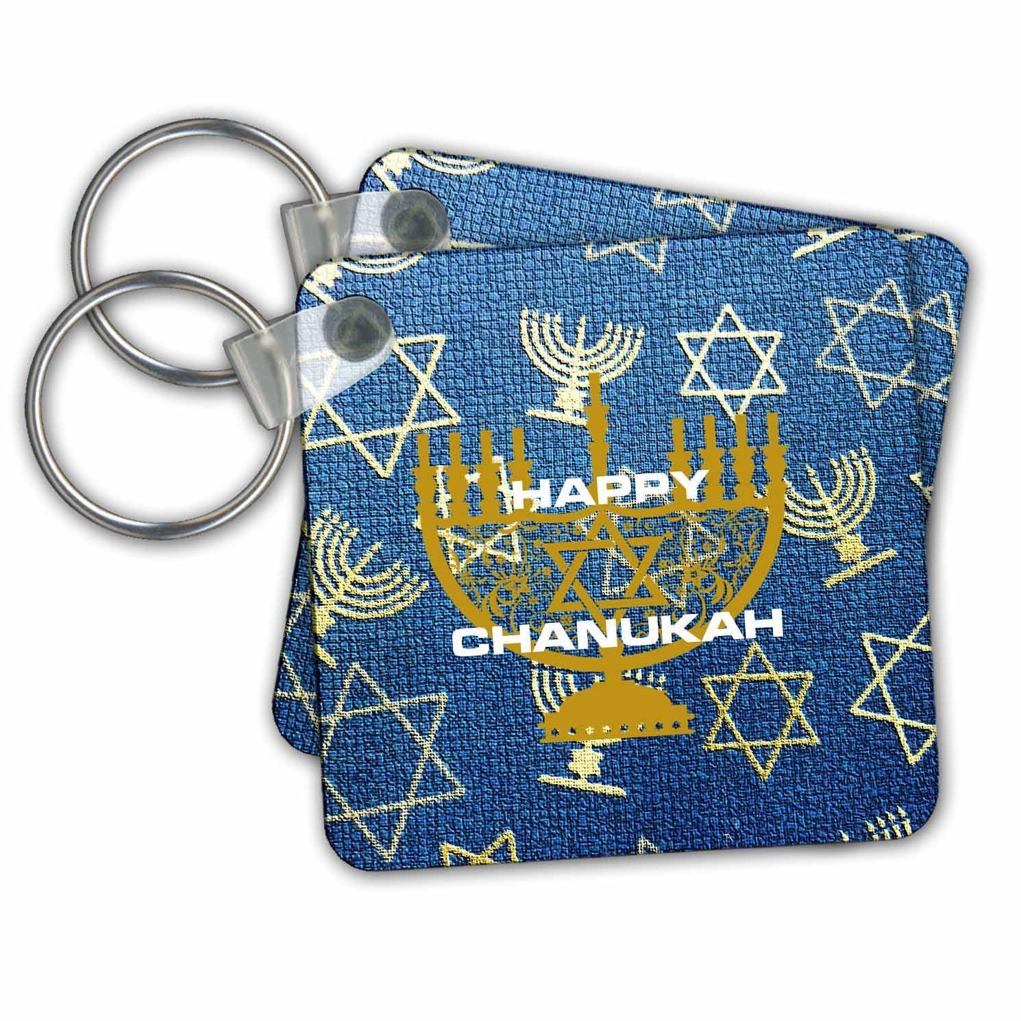 Key Chains Happy Chanukah with Menorahs (kc-62286-2)