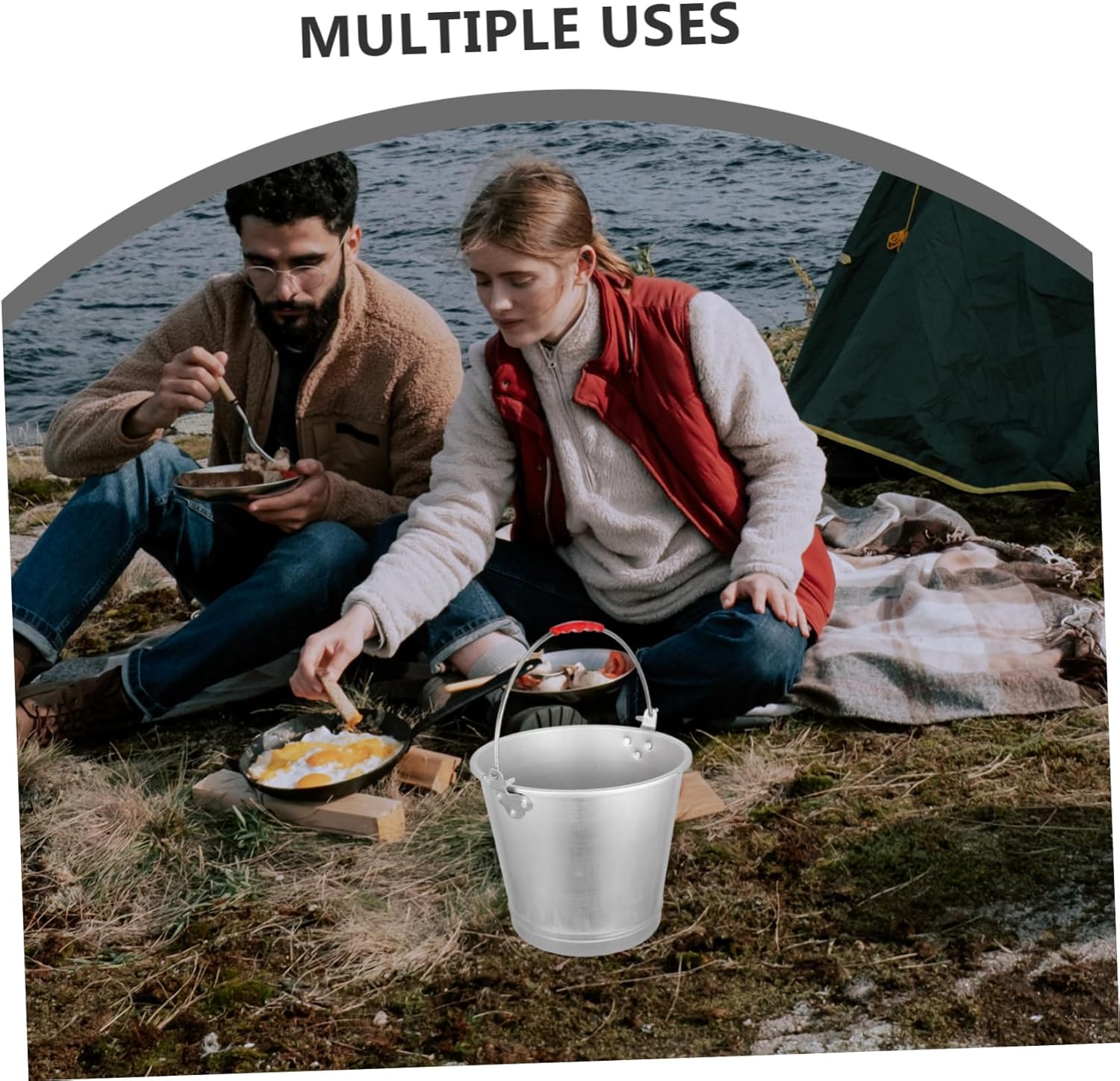 IMIKEYA Metal Water Bucket Capacity Portable Vintage Milk Barrel Storage Bucket for Home Garden