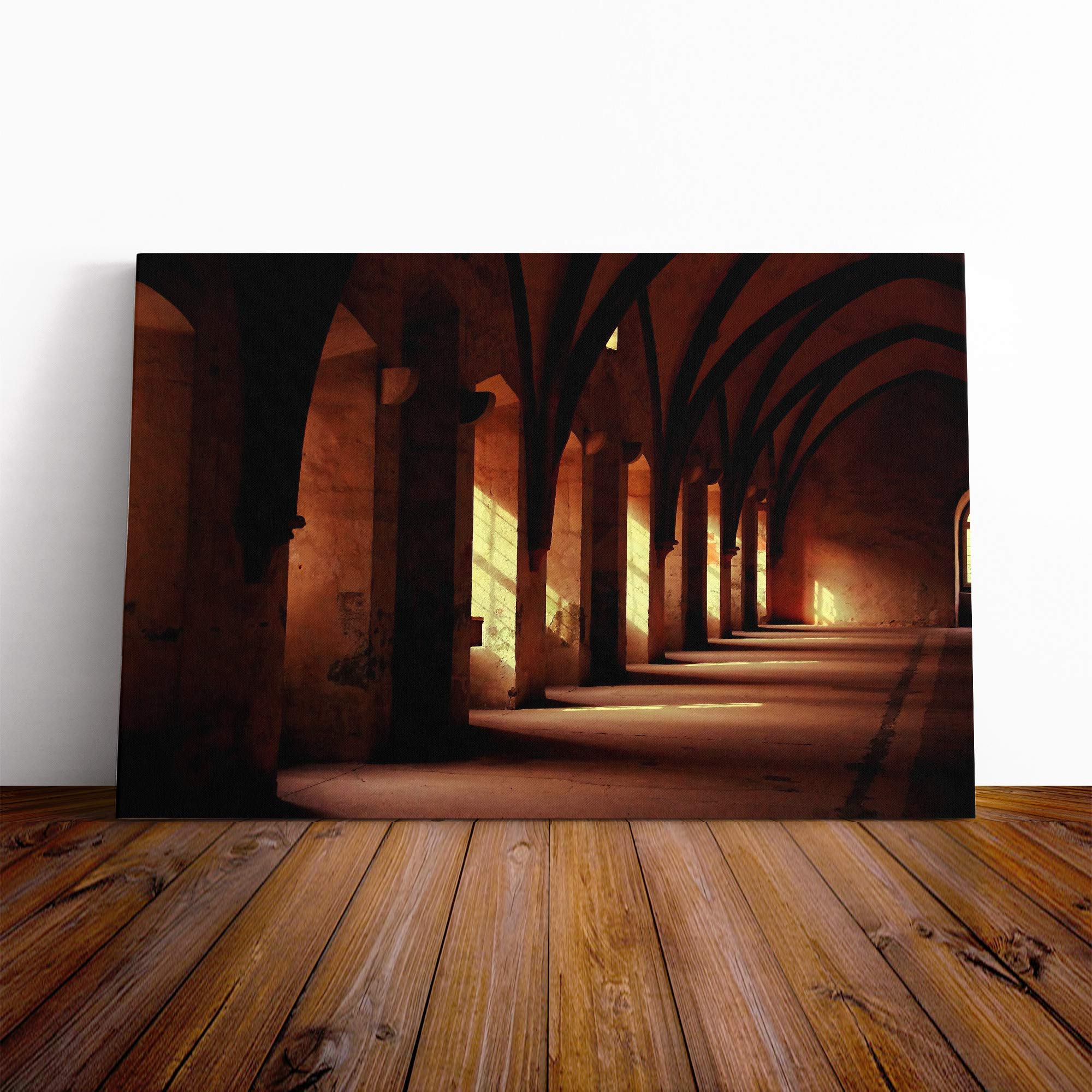 Architecture Sunlight Through The Window Canvas Print | Gallery Wrapped 30mm Frame Wall Art | 24x16 inches | Ready to Hang | Modern Cityscape Picture | Living Room Bedroom Lounge Office