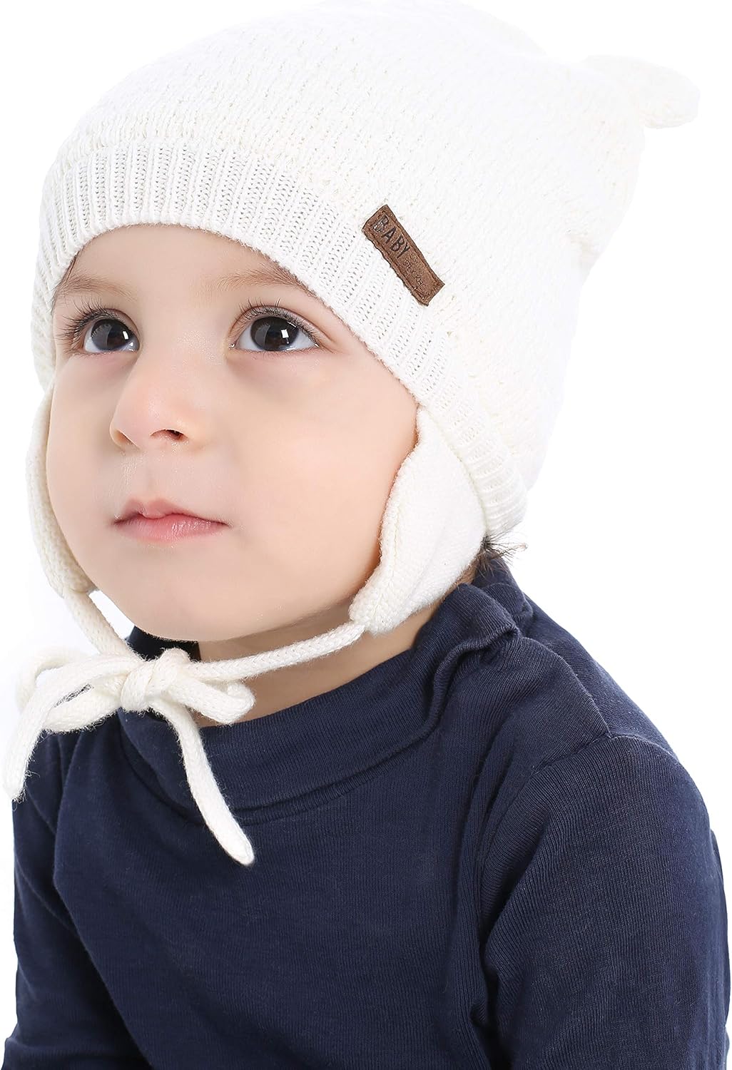BAVST Baby Beanie Hat for Winter with Earfalp Cute Bear Kids Toddler Girls Boys Warm Knit Cap 0-2Years - Image 5
