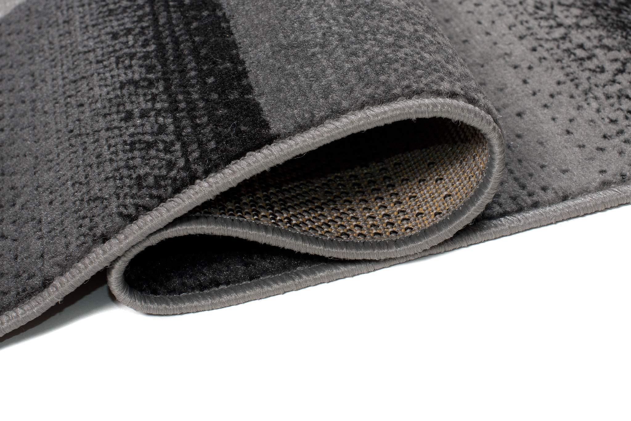 Carpeto Grand Tapis Salon 250x300cm Anthracite Gris Géométrique Doux