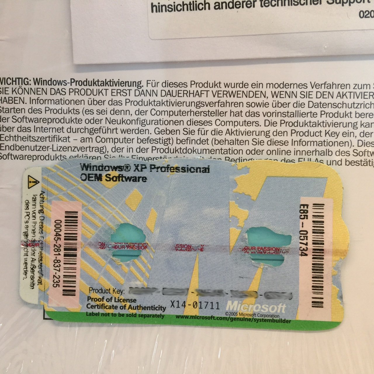 Microsoft Windows XP Professional SP3 32-BIT Deutsch