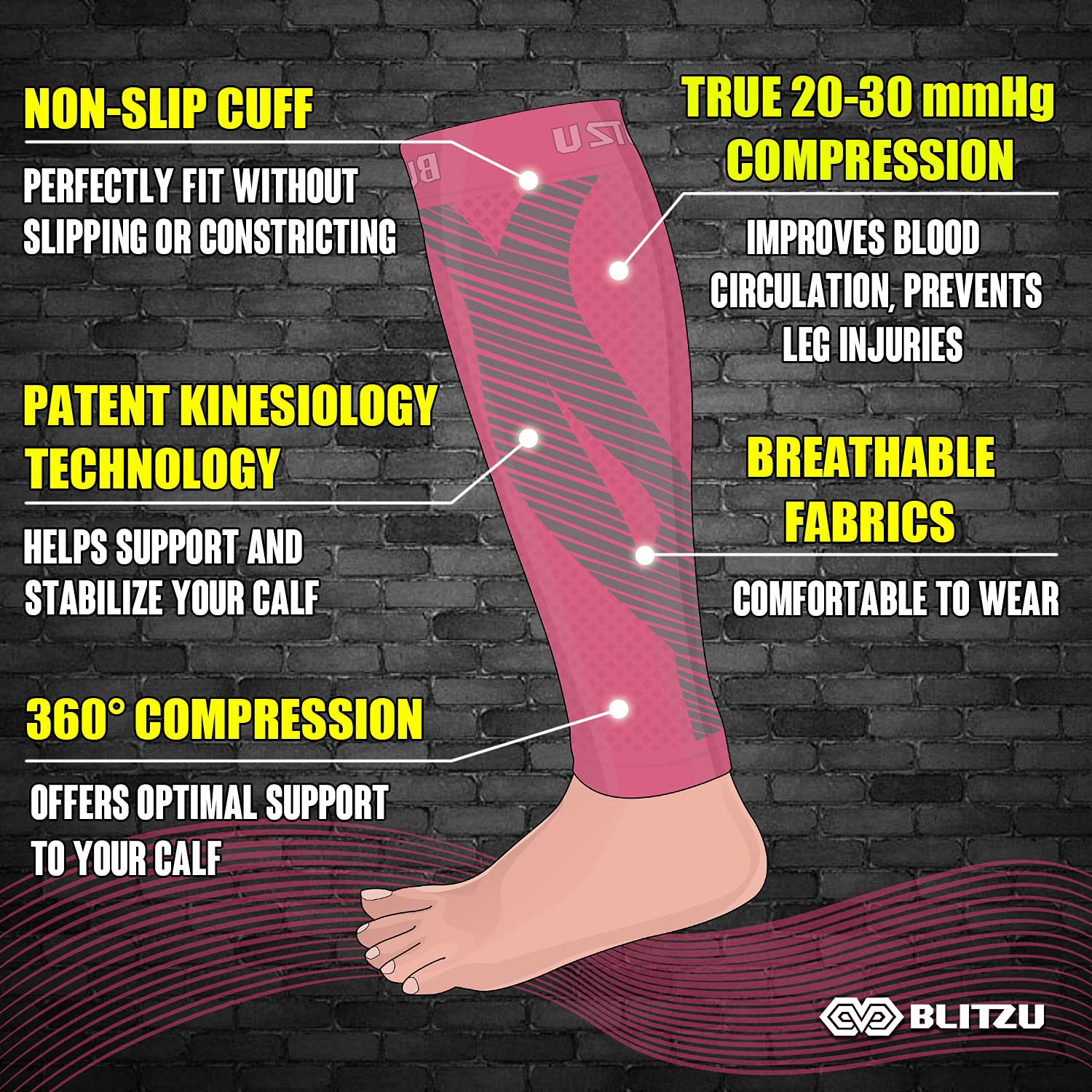 Buy Calf Compression Sleeves for Men Women. Footless Compression Socks