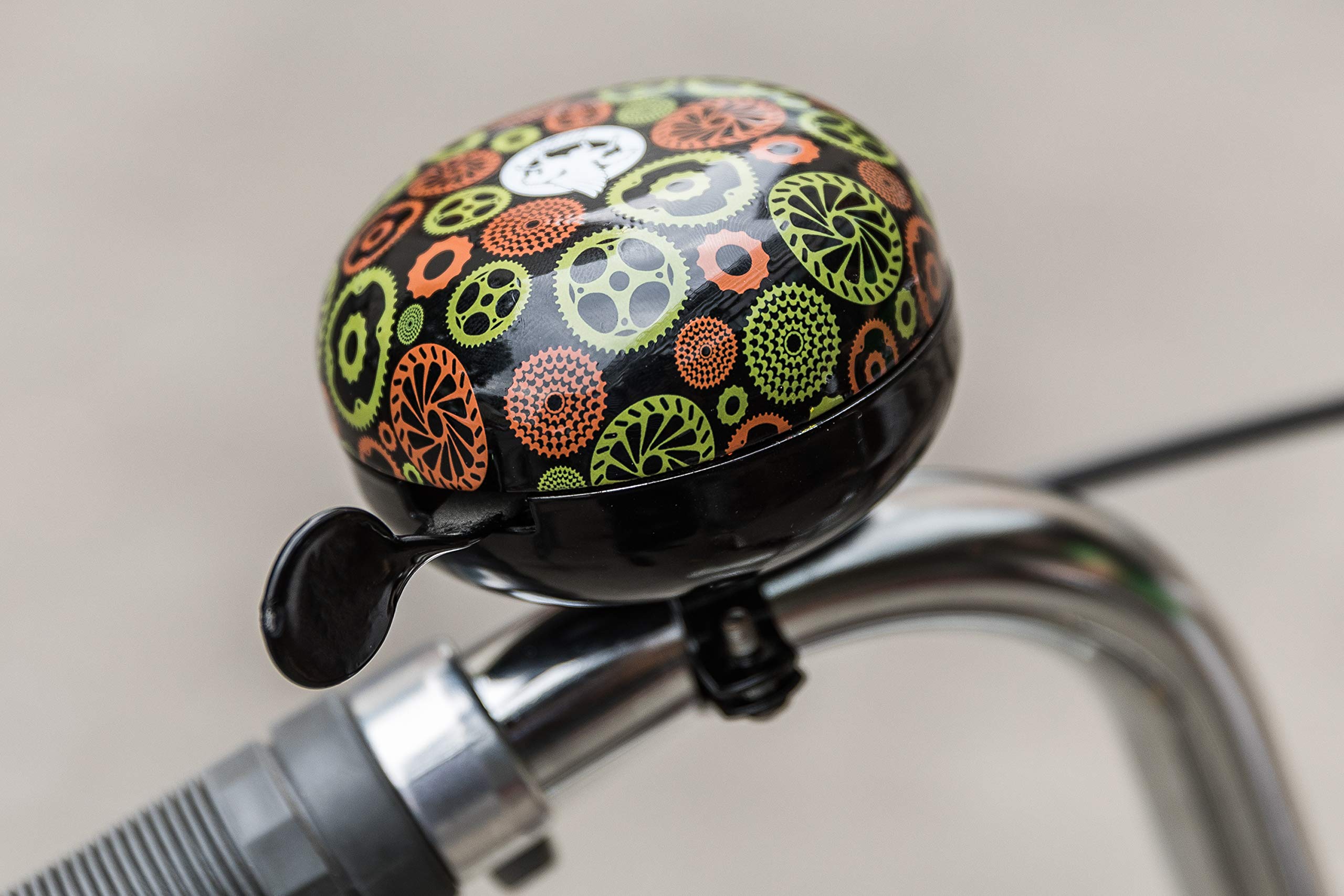 Pegas, campanello per bicicletta, per bici da corsa, per MTB, Comfort Bike, eBike, Citybike, bicicletta pieghevole, per bambini, donna, uomo, Uomo, verde, 80 mm
