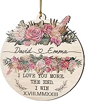 Vista 25 de V VIBEPY All Over Printed, Personalized Couple Ornaments, Christmas Ornaments, Wedding Ornaments, 3.5 Inches 3 Layer Ornaments, Gift for Your