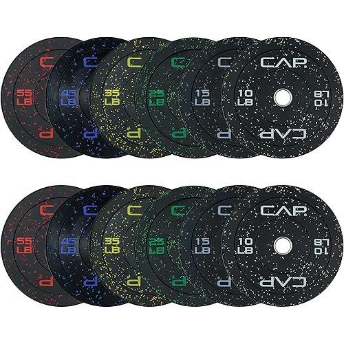 CAP Barbell 2-Inch Olympic Bumper Plate Weight Set | 100-370 lbs | Multiple Options