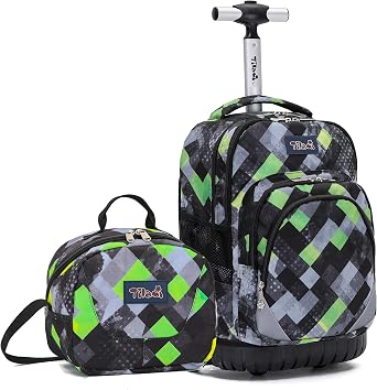 NEW TILAMI Rolling Backpack for Kids 18 Inch Wheeled Laptop Backpack Kids School Travel