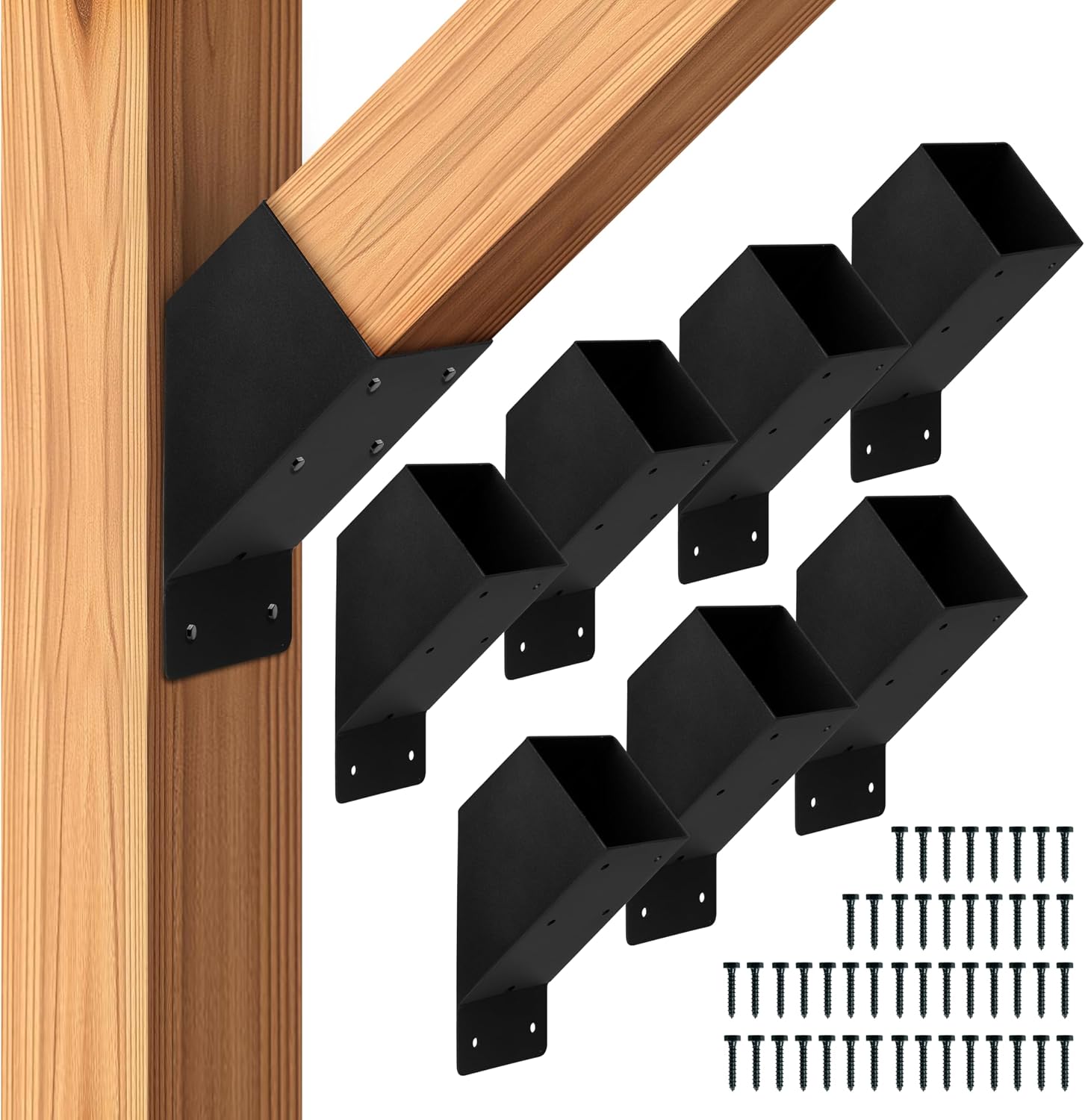 Amazon.com: Iron Forge Tools 4x4 Pergola Brackets - 8 Pack Powdercoated ...