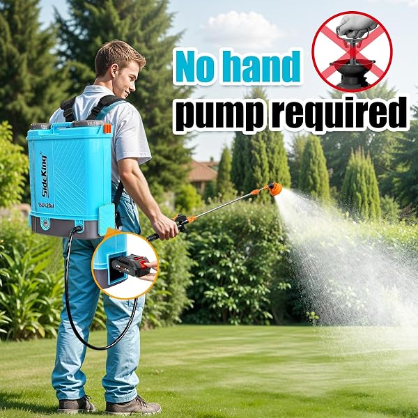 SideKing Knapsack Sprayer 16L, Electric Garden Sprayer Compatible with Makita 18V, Telescopic Wand, 5 Nozzles, 100 PSI Powerful Pressure Sprayer for Gardens, Lawns, Patios, Driveways(Battery Inc) - 5