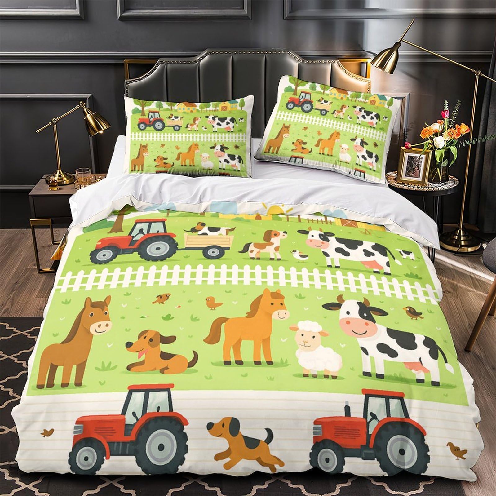 Kinder Bettwäsche Bauernhof 3D Mikrofaserset Geschenk