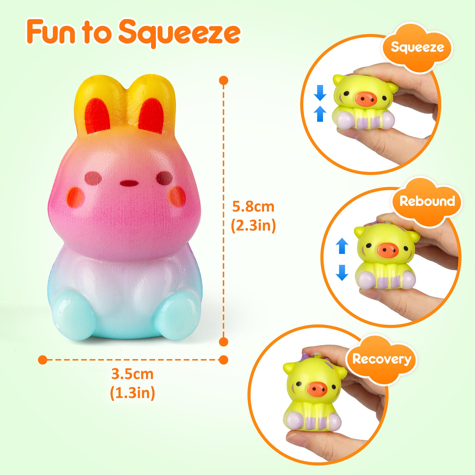 Mocoosy 24 Pack Party Favors for Kids Squishy Toys, Birthday Goodie Bag Stuffers Bulk Fidget Toys, Classroom Prizes, Pinata Stuffers, Treasure Box & Claw Machine Toy Carnival Gifts for Boys Girls
