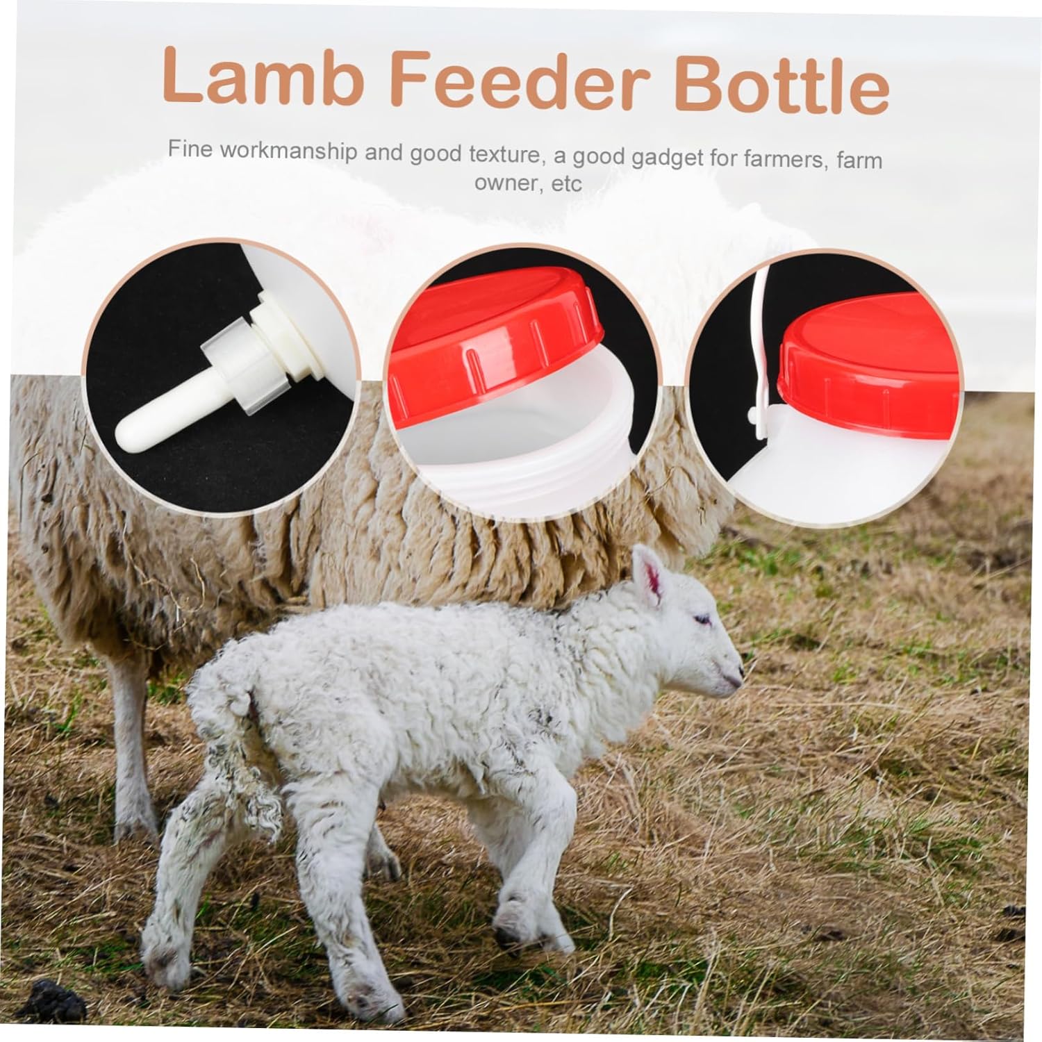 VICASKY Lamb Milk Feeding Bottle Set for Nursing 8L with Silicone Nipples for Sheep and Pigs Sturdy Feeding Solution for Livestock Supplies