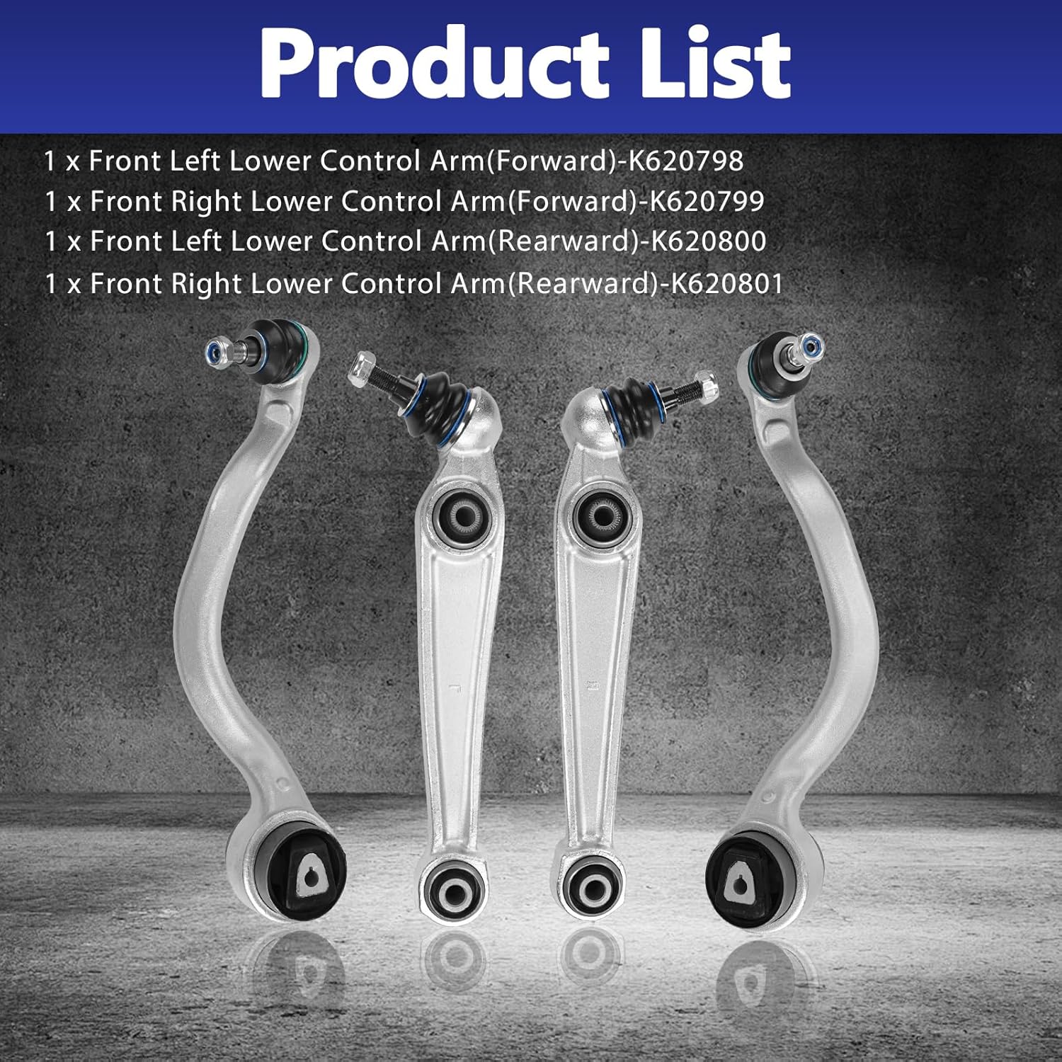 4 Pcs Suspension Kit Ball Joint Control Arm Replacement For E70 E71 2007-2013 BMW X5 and 2008-2014 BMW X6
