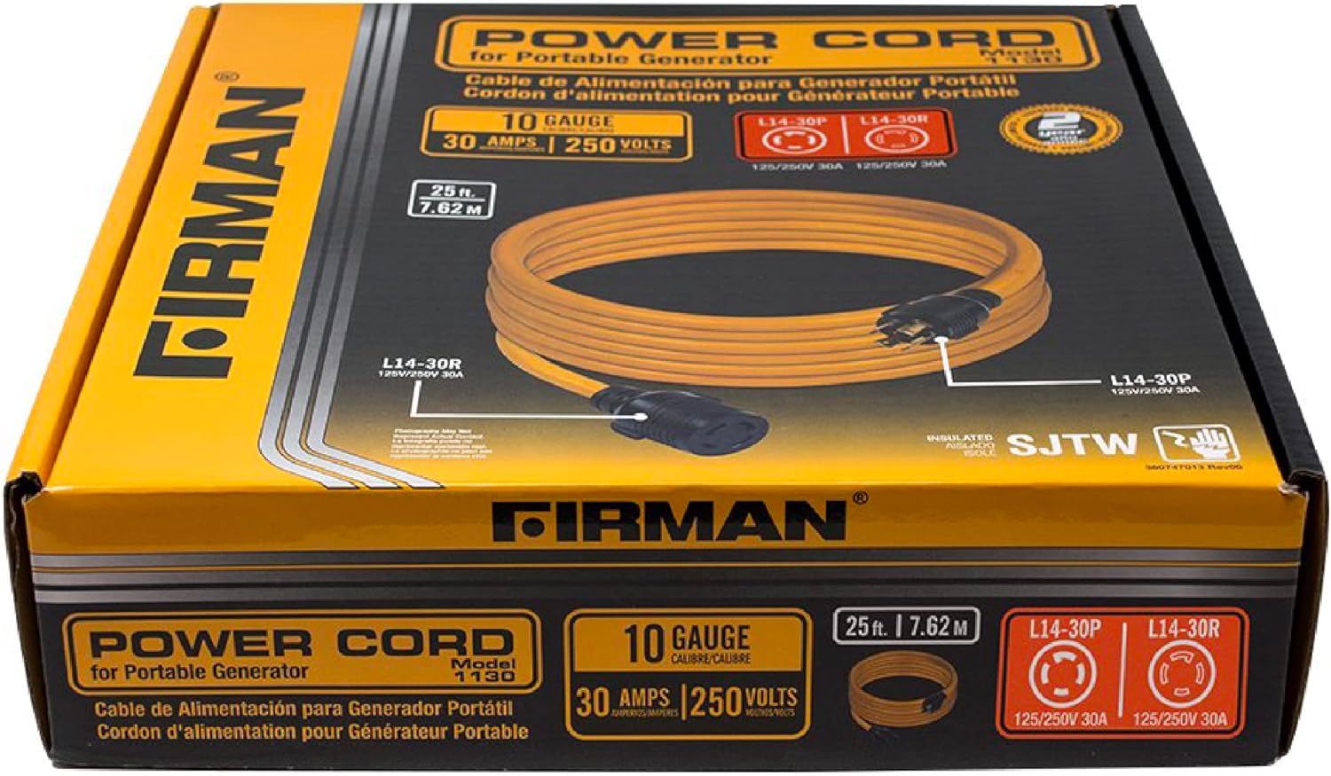 FIRMAN Power Cord Model 1130 packaging box.