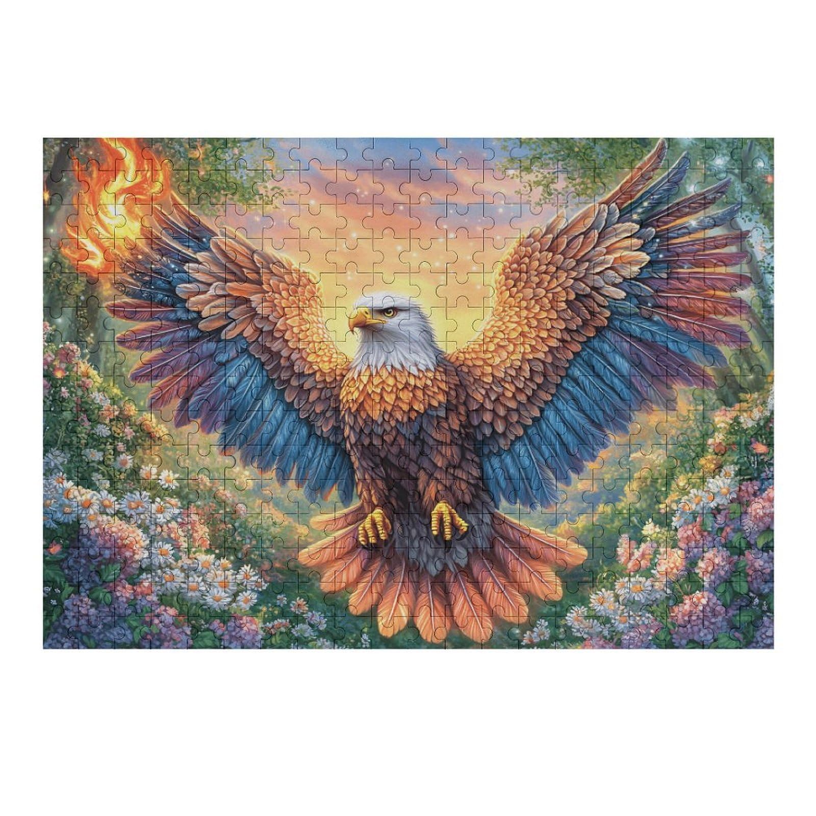 Holy Light Bald Eagle 300 Piece Jigsaw Puzzle for All Ages Birthday Party Activity Group Fun High Resolution Print Home Decor Entertainment 300 PCS