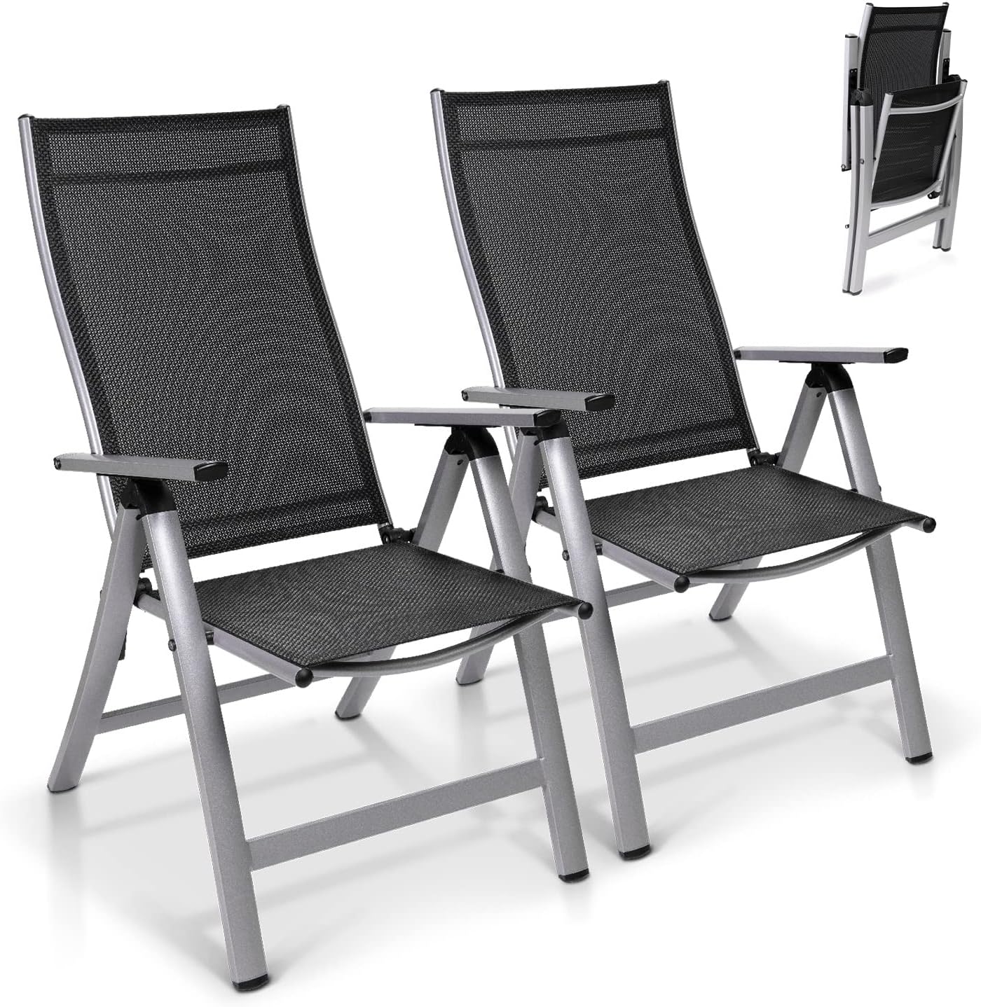 Homeoutfit24 London Gartenstühle 4er Set, Made in Europe, Balkonstuhl