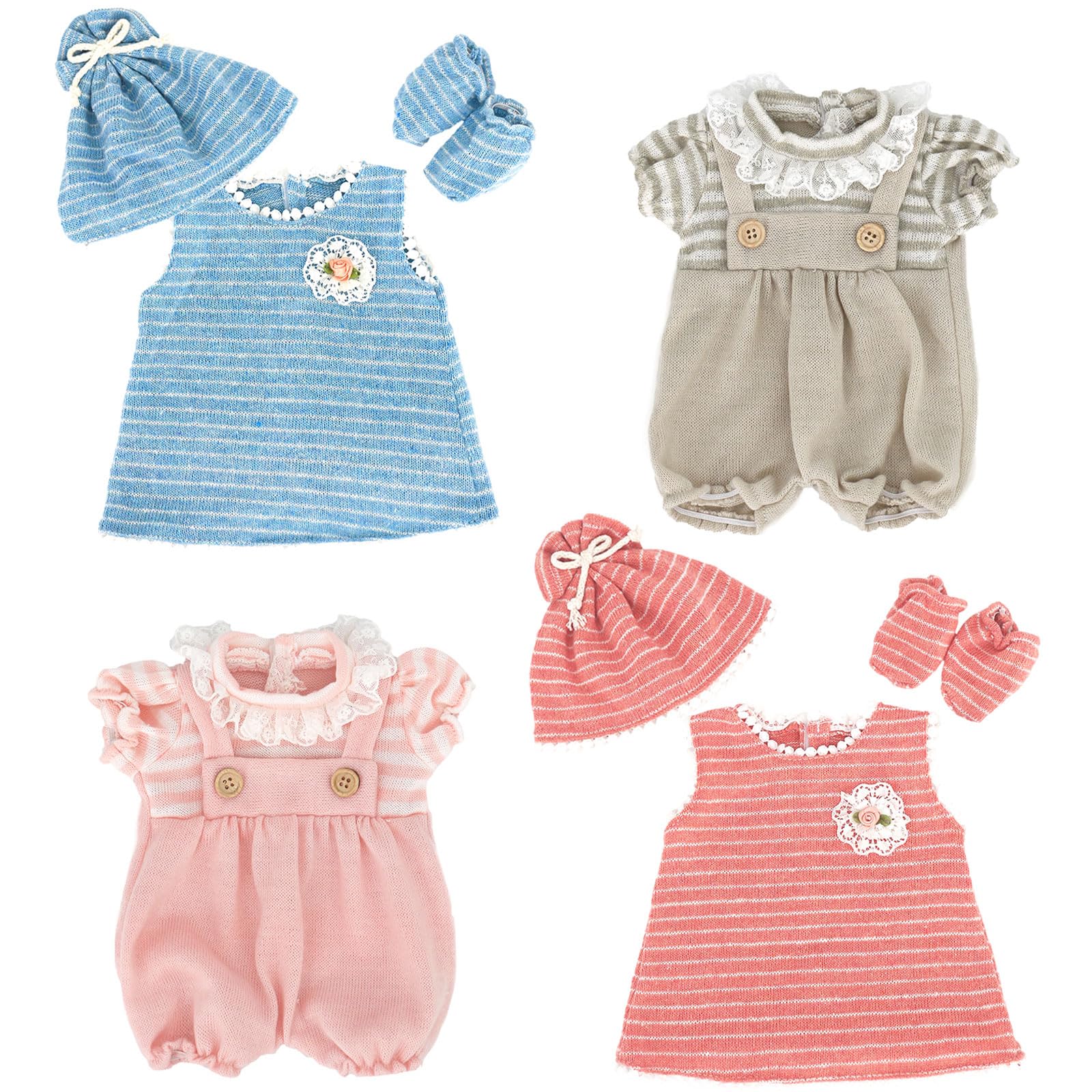 Baby Doll Clothes Accessories with Hat Socks for 18 Inch Girl Doll and 14-16 inch Doll