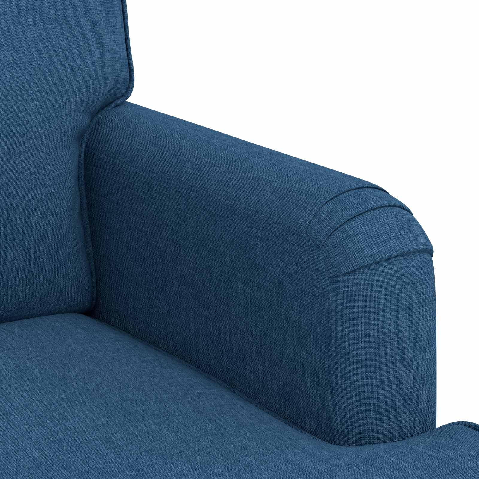 vidaXL Divano Blu 201 x 80 x 85 cm Tessuto, Divano Moderno, Design Rettangolare, Tessuto Imbottito, Struttura Metallica, Seduta ergonomica, Arredamento Minimalista
