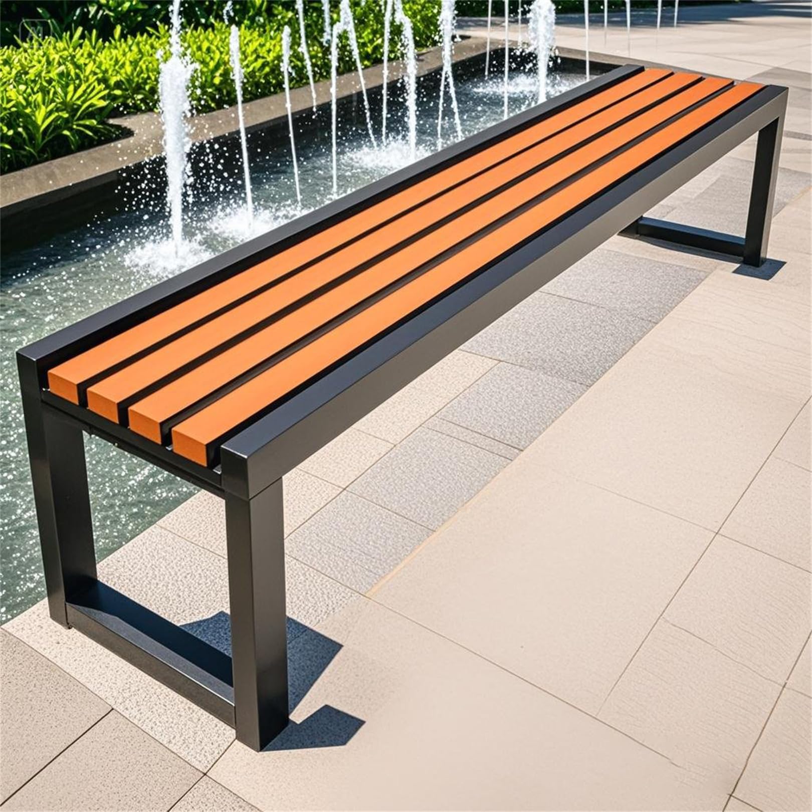 Banco de jardín 80x40x45 cm para exteriores y patio