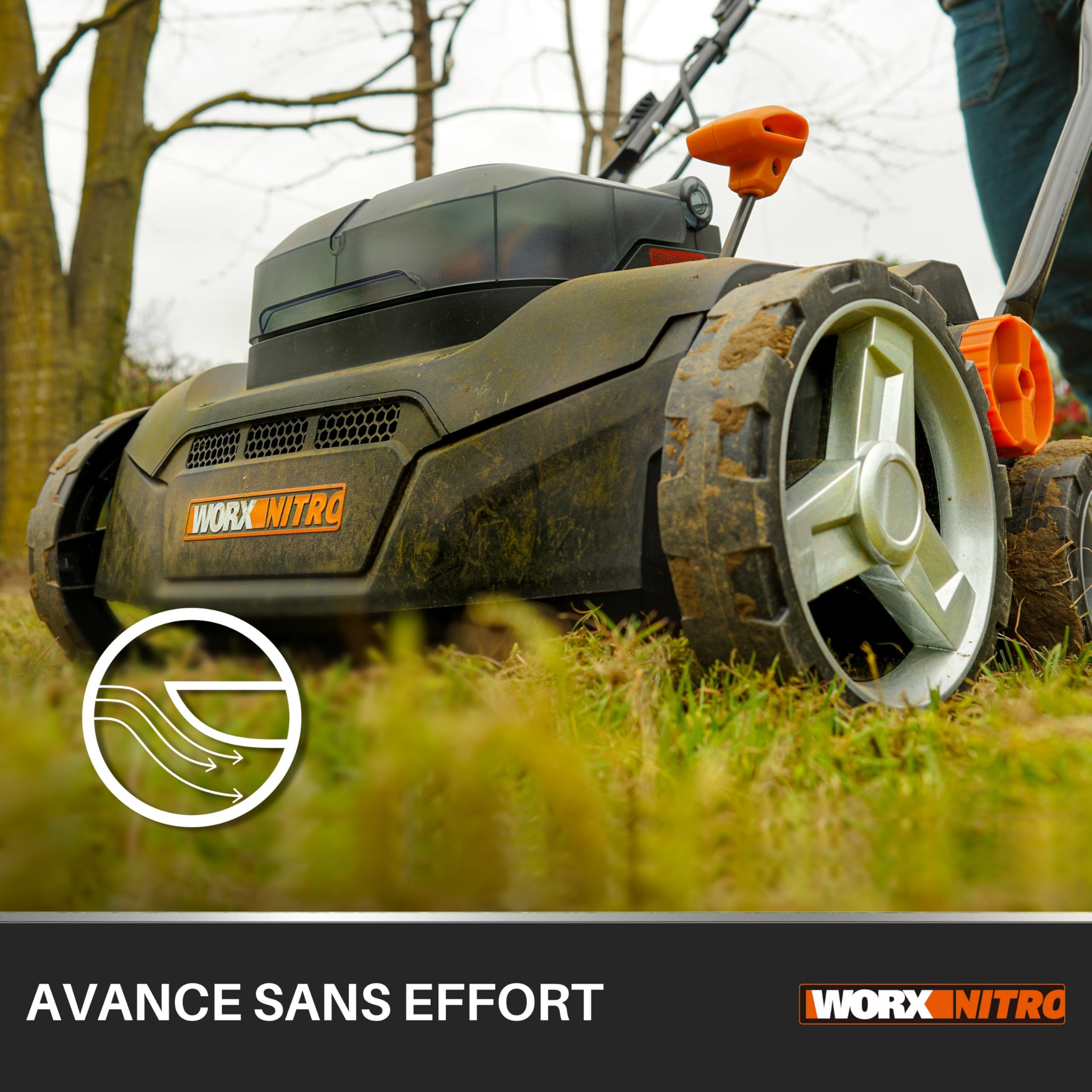 WORX Scarificateur et aérateur sans Fil 40V WG855E.9, Jusqu'à 400m² sur Une Charge, diamètre de 36cm, Sac de 40L, Rouleau d'aération, Rouleau de Scarification, Livré sans Batterie ni Chargeur