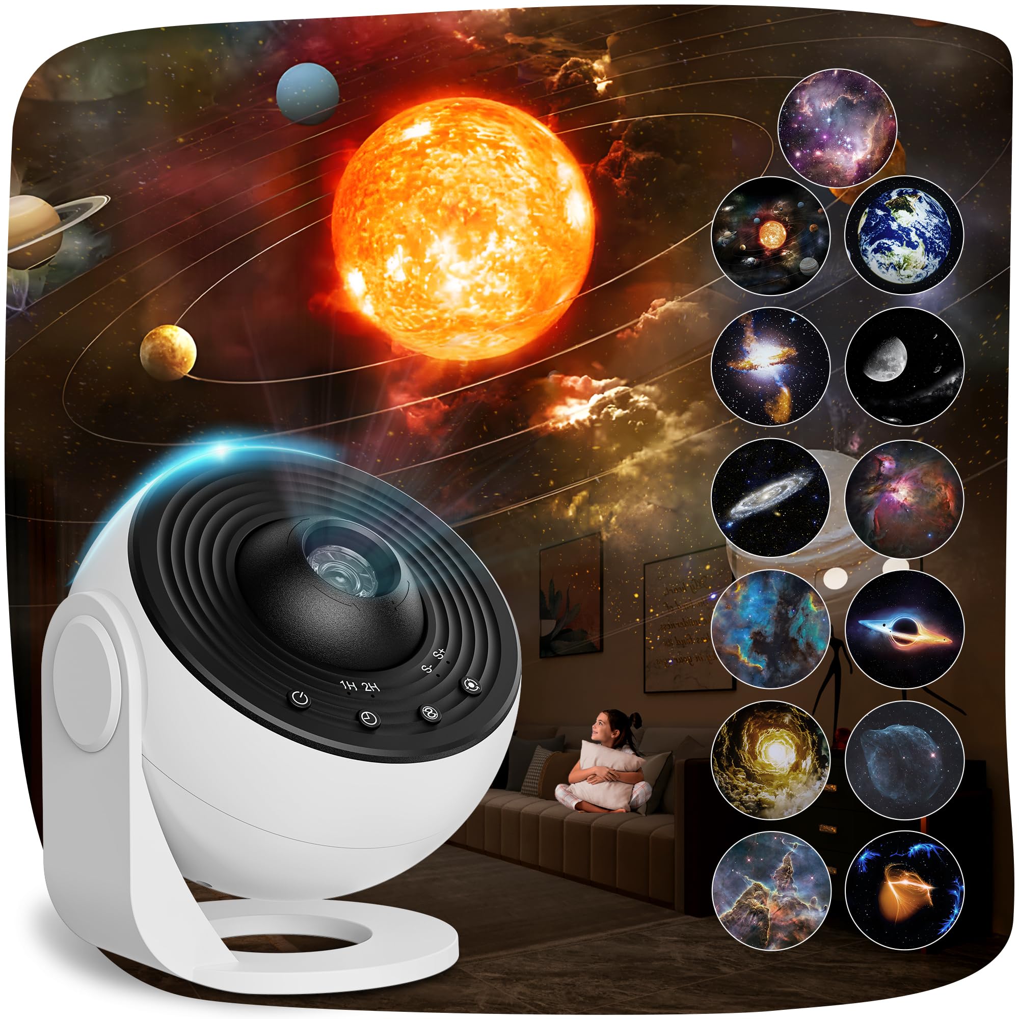 Doraimuni Warm White Star Projector And Galaxy Light For Bedroom - 13 In 1 Nebula Planetarium Projector With Timer - Space Lamp For Adults And Kids