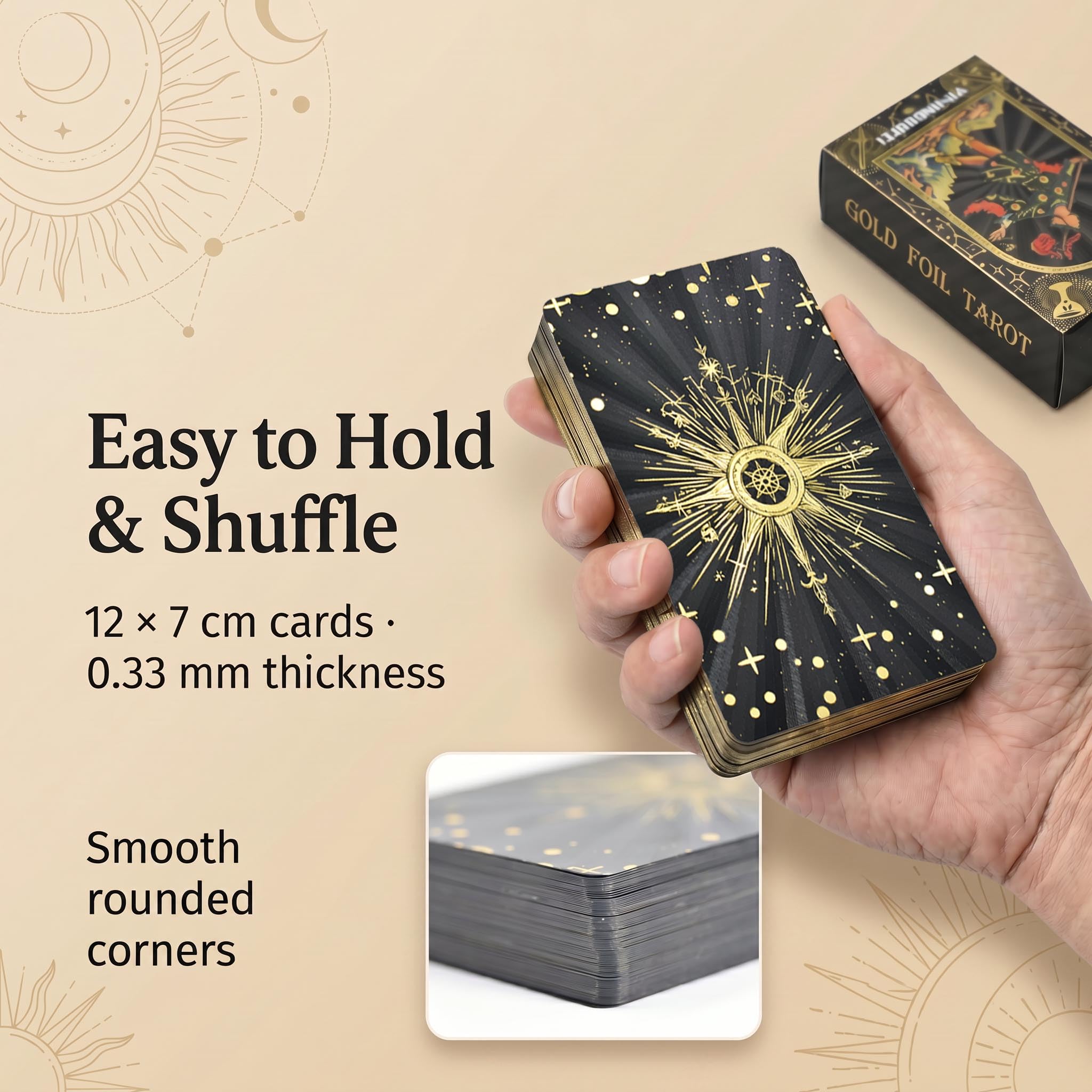 Cartes de tarot en feuille d'argent avec guide et coffret cadeau pour Cartes de tarot en feuille d'argent avec guide et coffret cadeau pour