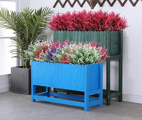 Miniatura 200 de Plantas artificiales para exteriores, resistentes a los rayos ultravioleta, vegetación artificial, 12 ramos de flores de lavanda para macetas