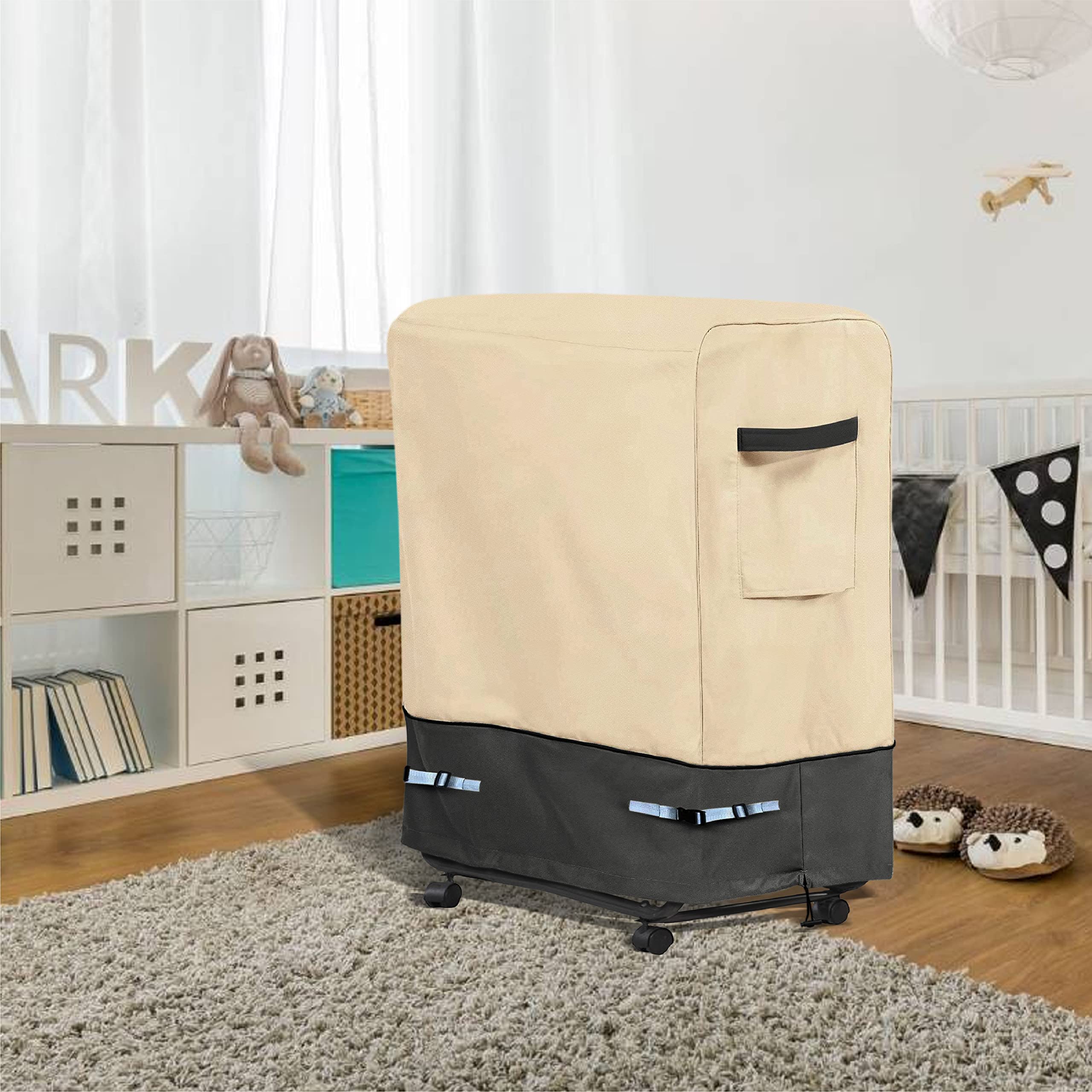 Copertura per letto con rotelle, in tessuto Oxford impermeabile, universale, traspirante, copertura per la conservazione del letto pieghevole, per letti singoli da 96,5 cm