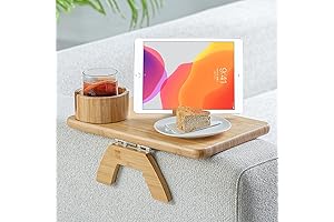 Fabsome Bamboo Armchair Table Tray, Your Cozy Couch Comfort Companion